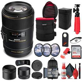 Sigma - 105mm f/2.8 EX DG OS HSM Macro Lens for Canon EF (258101) Bundle - Black