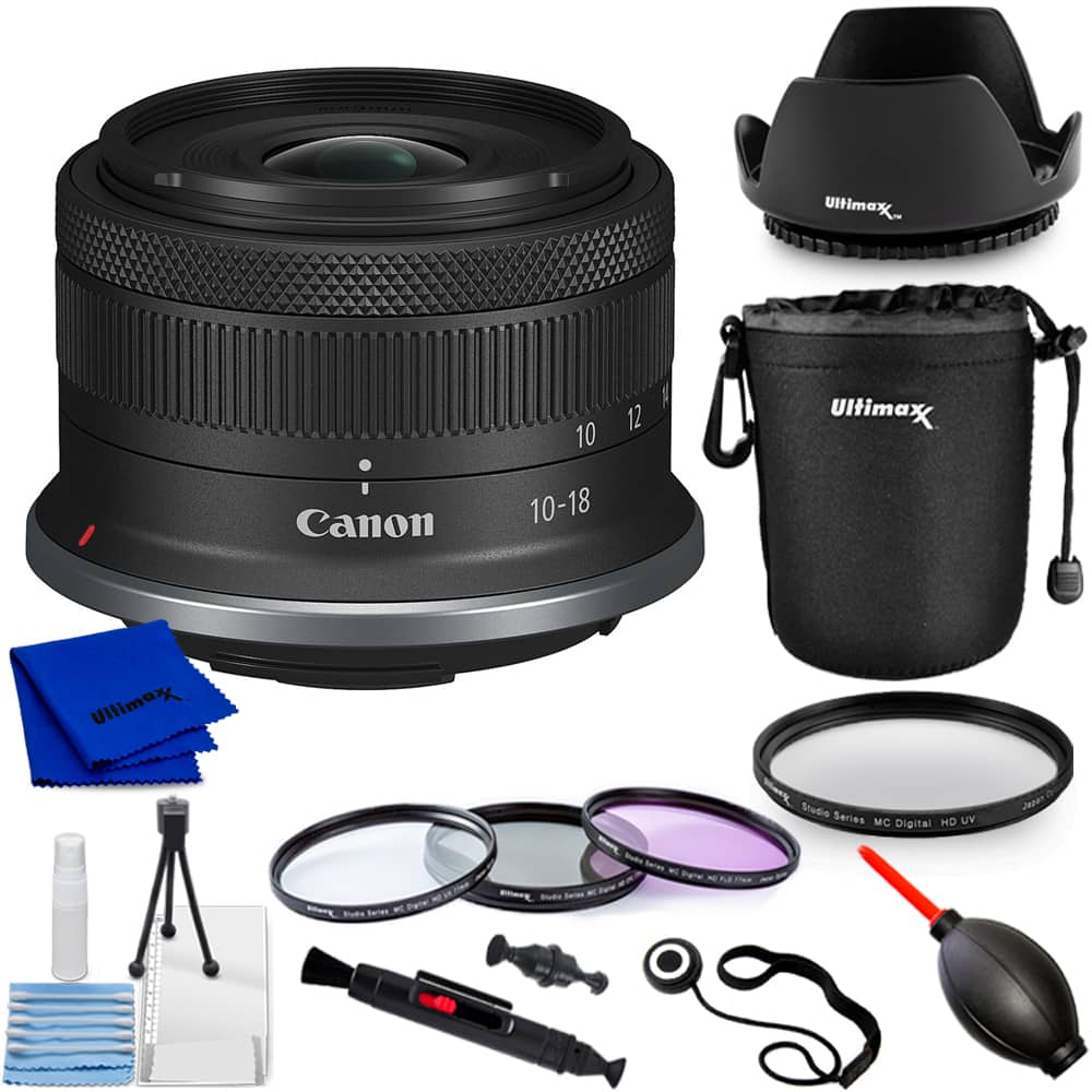 Canon - RF-S 10-18mm f/4.5-6.3 IS STM Lens (Canon RF) 6262C002 - 7PC Bundle