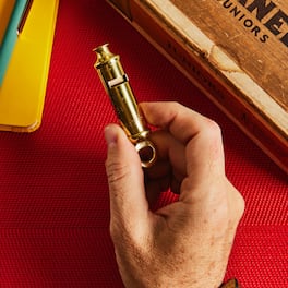 Kings County Tools - Brass Whistle with Keychain Ring Loud Two Tone 102dB Whistle for Coaches, Referees, Hikers, and Police Gear