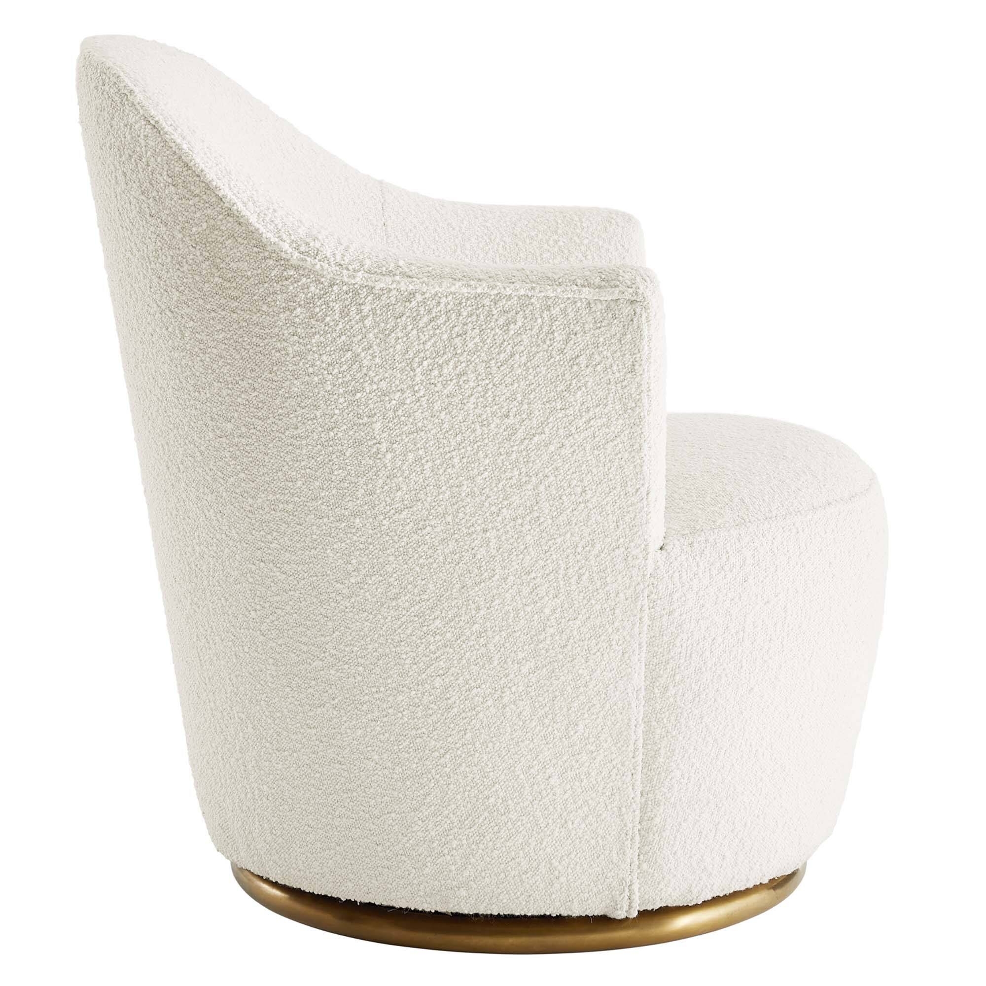Alt View 1. Modway - Nora Boucle Upholstered Swivel Chair by Modway - White.