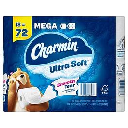 Charmin - Ultra Soft Mega Toilet Paper, 2-ply, White, 224 Sheets/Roll, 18 Rolls/Case (87978)