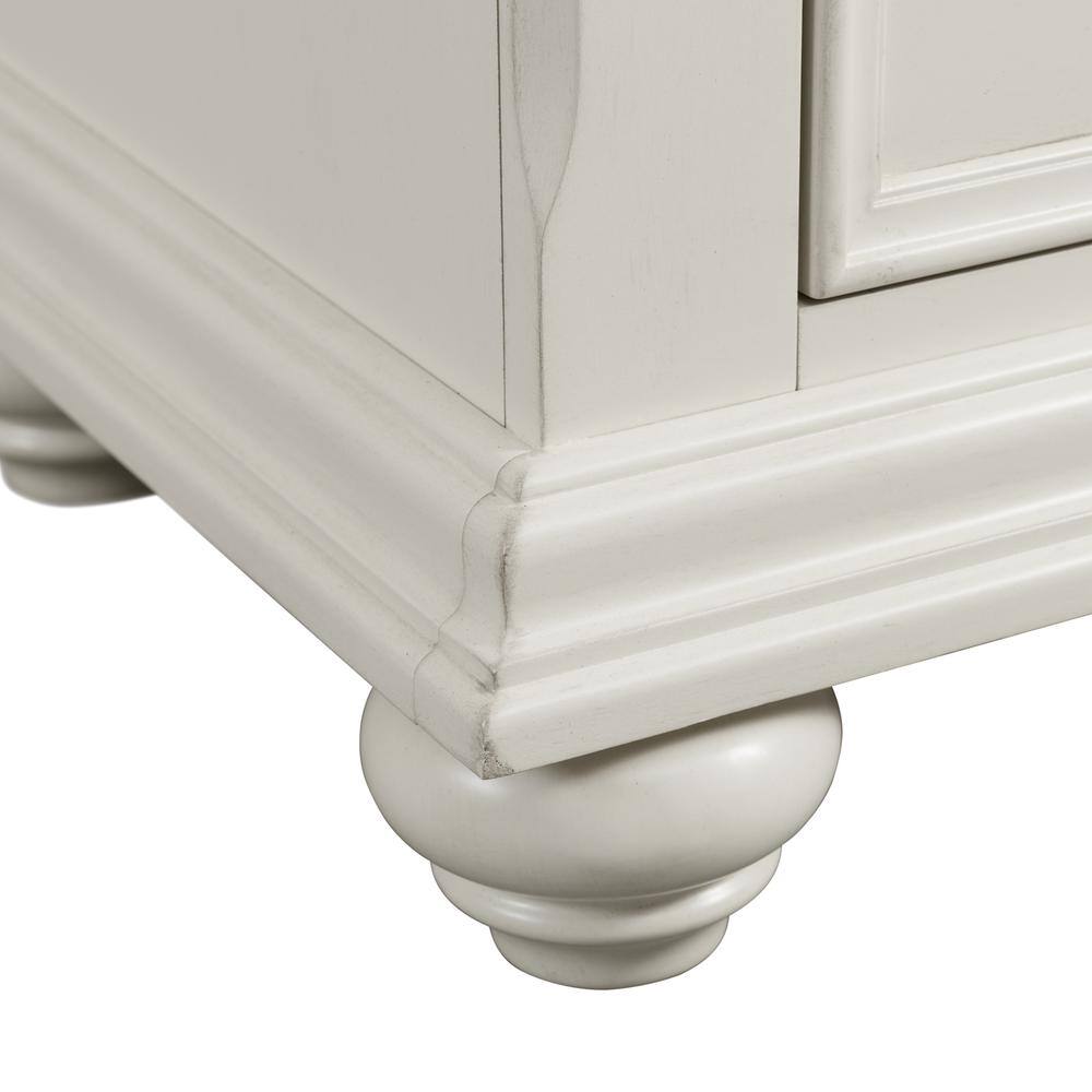 Alt View 2. FurniFact - White 3-Drawer Nightstand with USB Ports - Antique White.