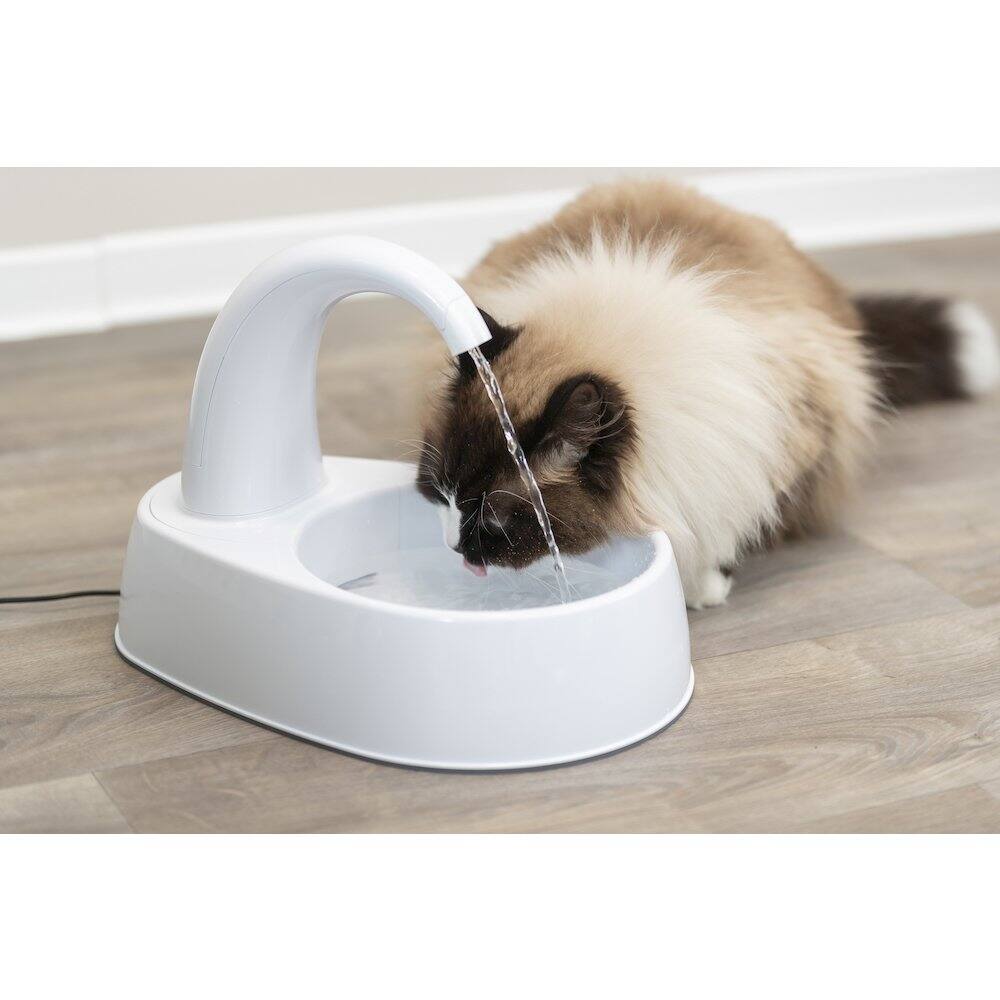 Alt View 4. TRIXIE - Curved Stream 84.5oz Drinking Fountain for Cats and Dogs - White.