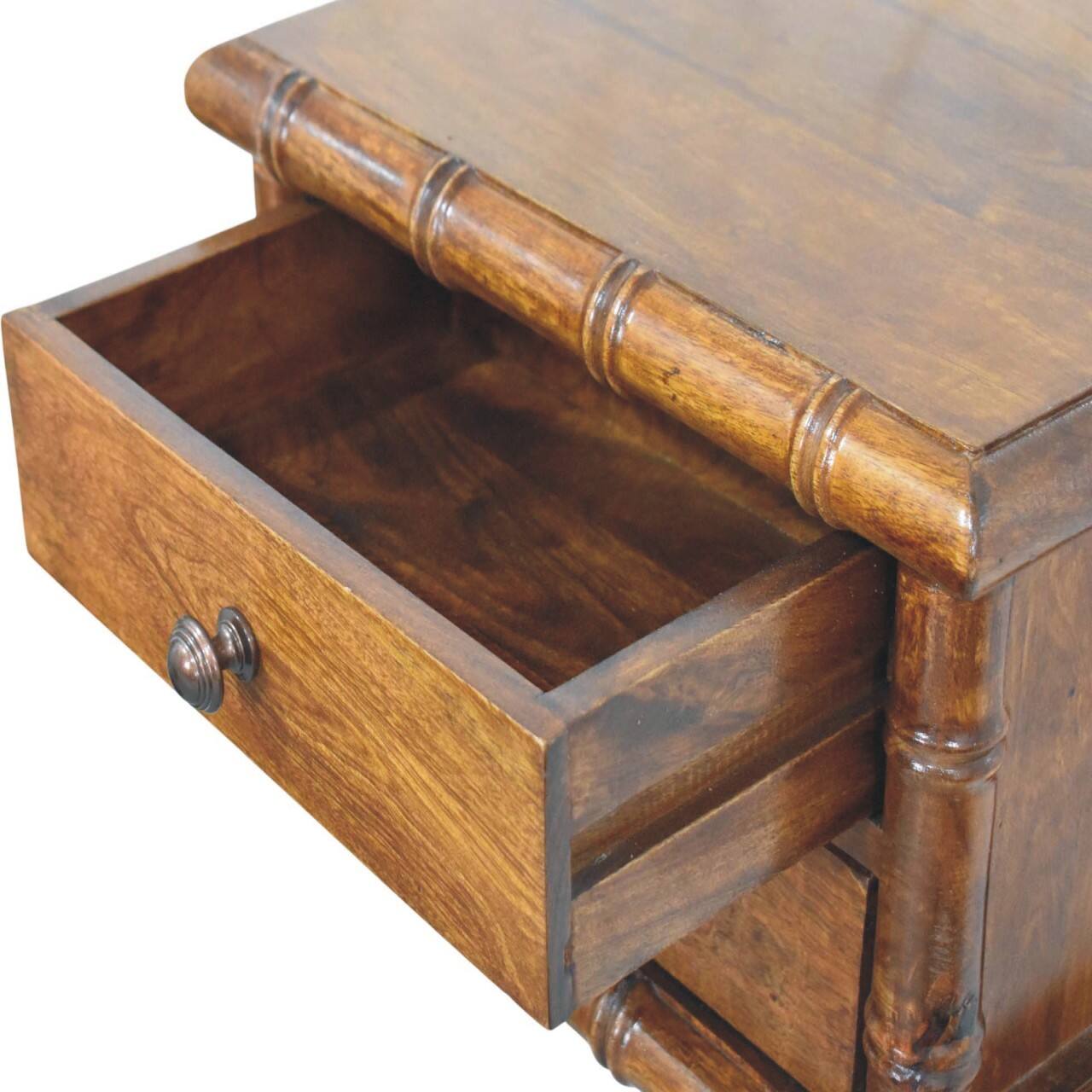 Alt View 3. Artisan Furniture - Artisan Furniture Solid Wood Bamboo Two Drawer Wall-Mounted Bedside, Brown - Brown.
