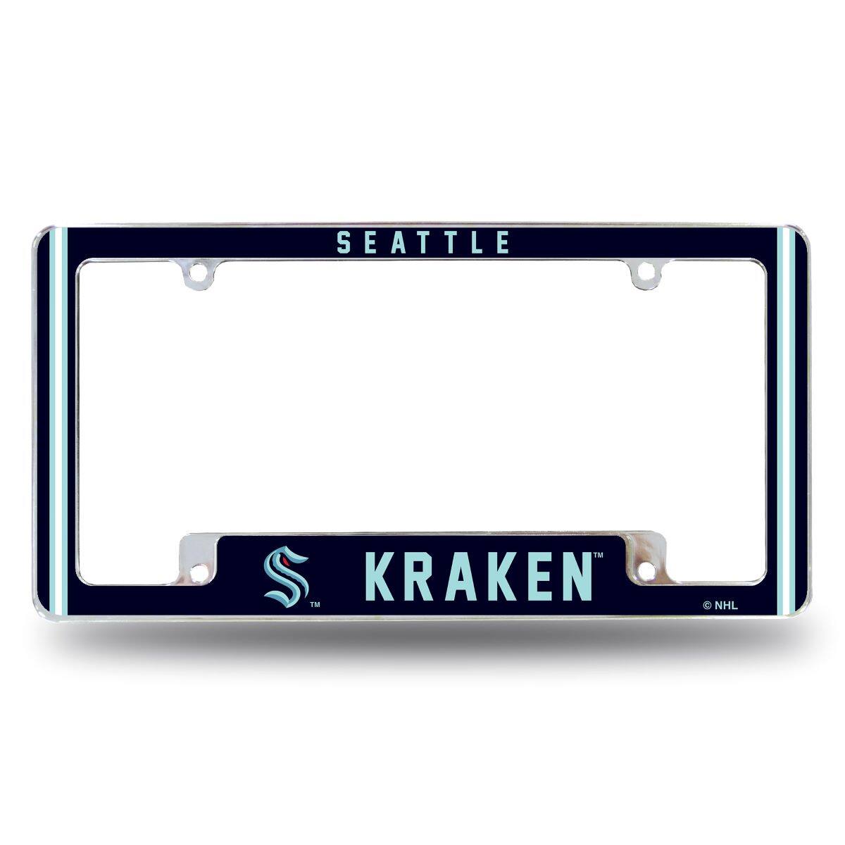 Seattle Hockey Kraken Chrome Metal License Plate Frame