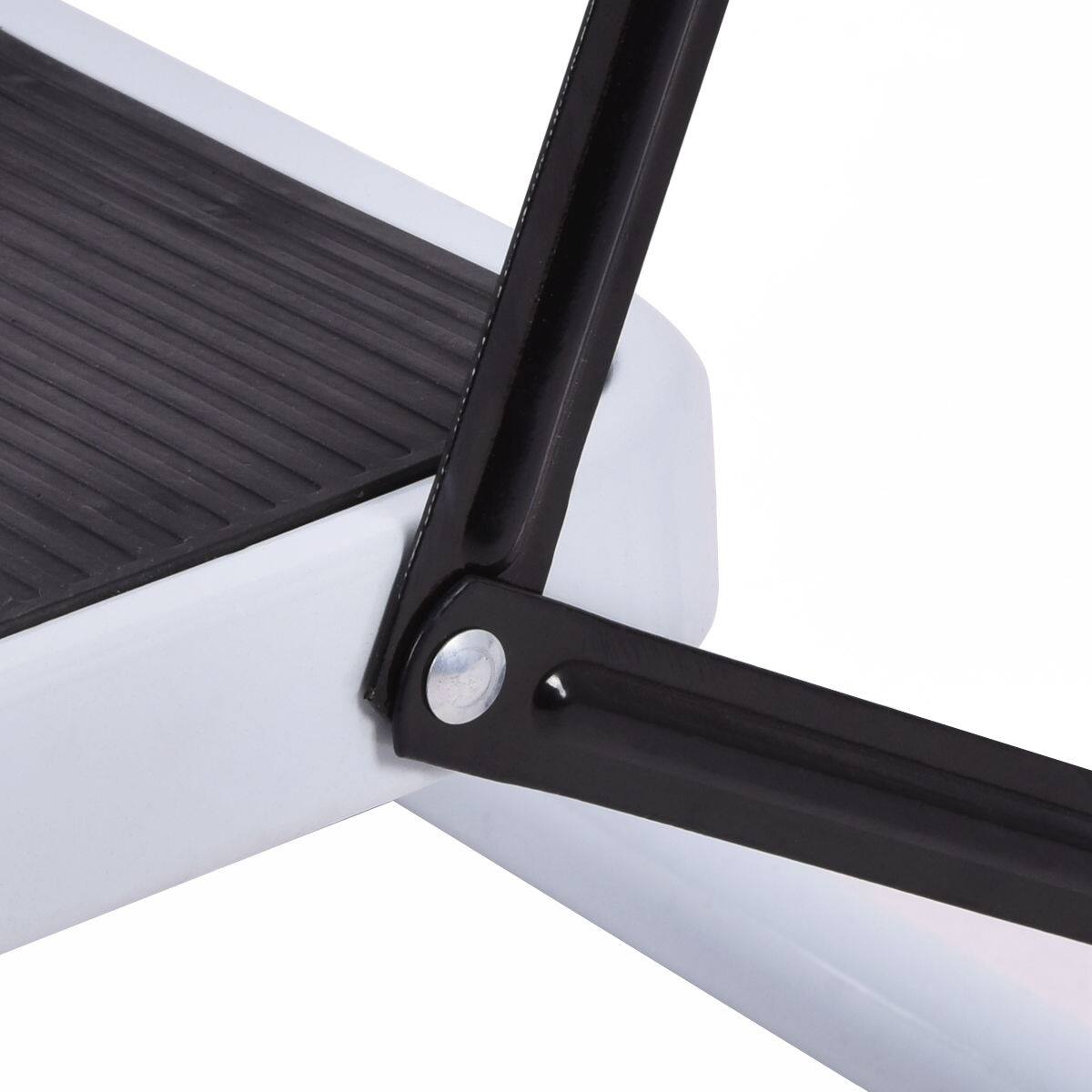 Alt View 7. Costway - Costway 2 Step Ladder Folding Stool Heavy Duty 330Lbs Capacity Industrial Lightweight - Black & White.