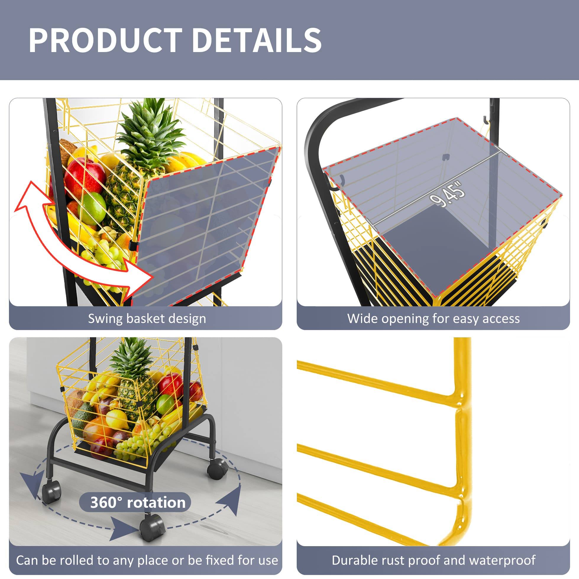 **PRODUCT DETAILS**

- **9.45" Swing basket design**
- **Wide opening for easy access**
- **360° rotation**
- **Can be rolled to any place or be fixed for use**
- **Durable rust proof and waterproof**