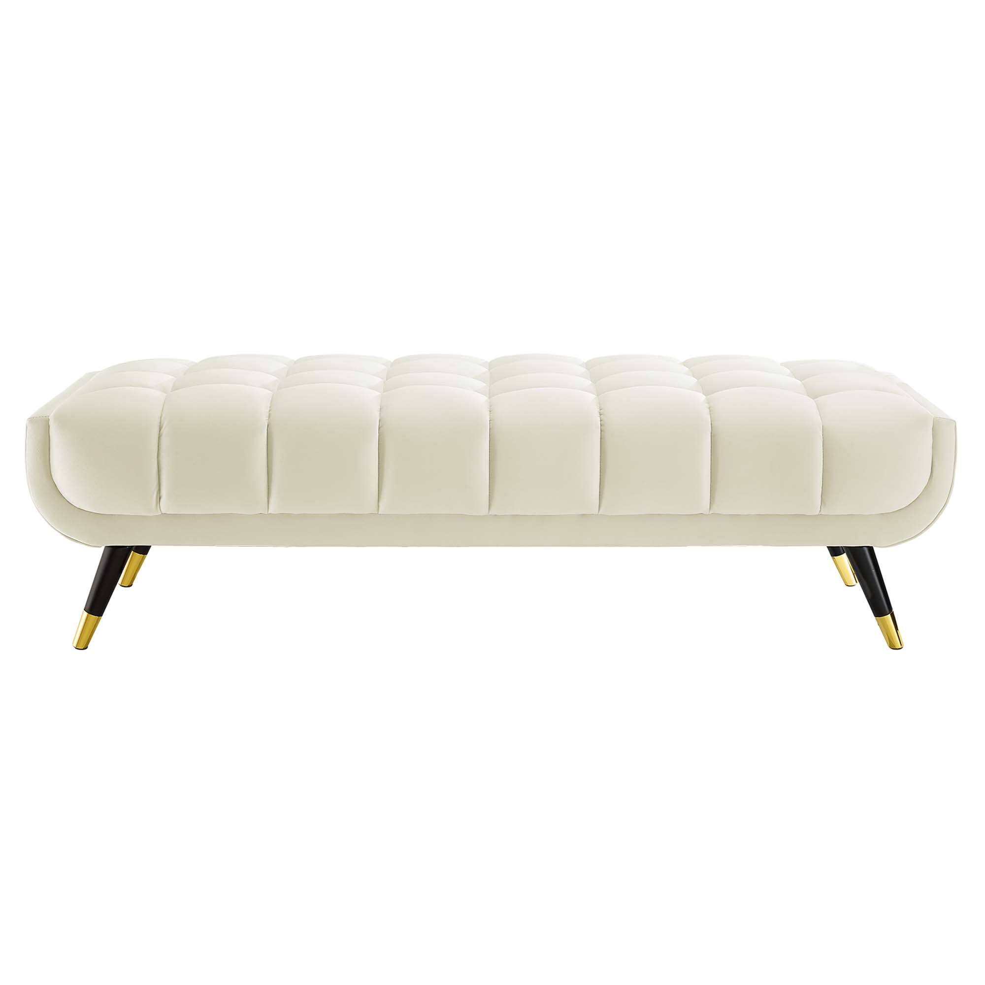 Alt View 3. Modway - Adept 60" Performance Velvet Bench by Modway - Ivory.