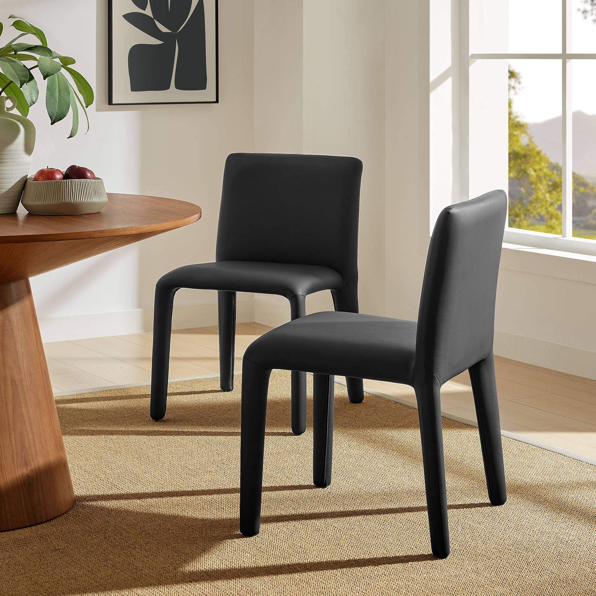 Alt View 4. Modway - Rhodes Vegan Leather Upholstered Dining Chair by Modway - Black.