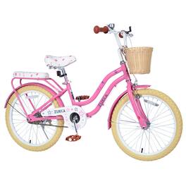 HTUTWOO - 20" Children's Bicycle Bikes with Basket for Ages 8-11 Cruiser Girls Bike Single Speed, No Training Wheels Included - Pink
