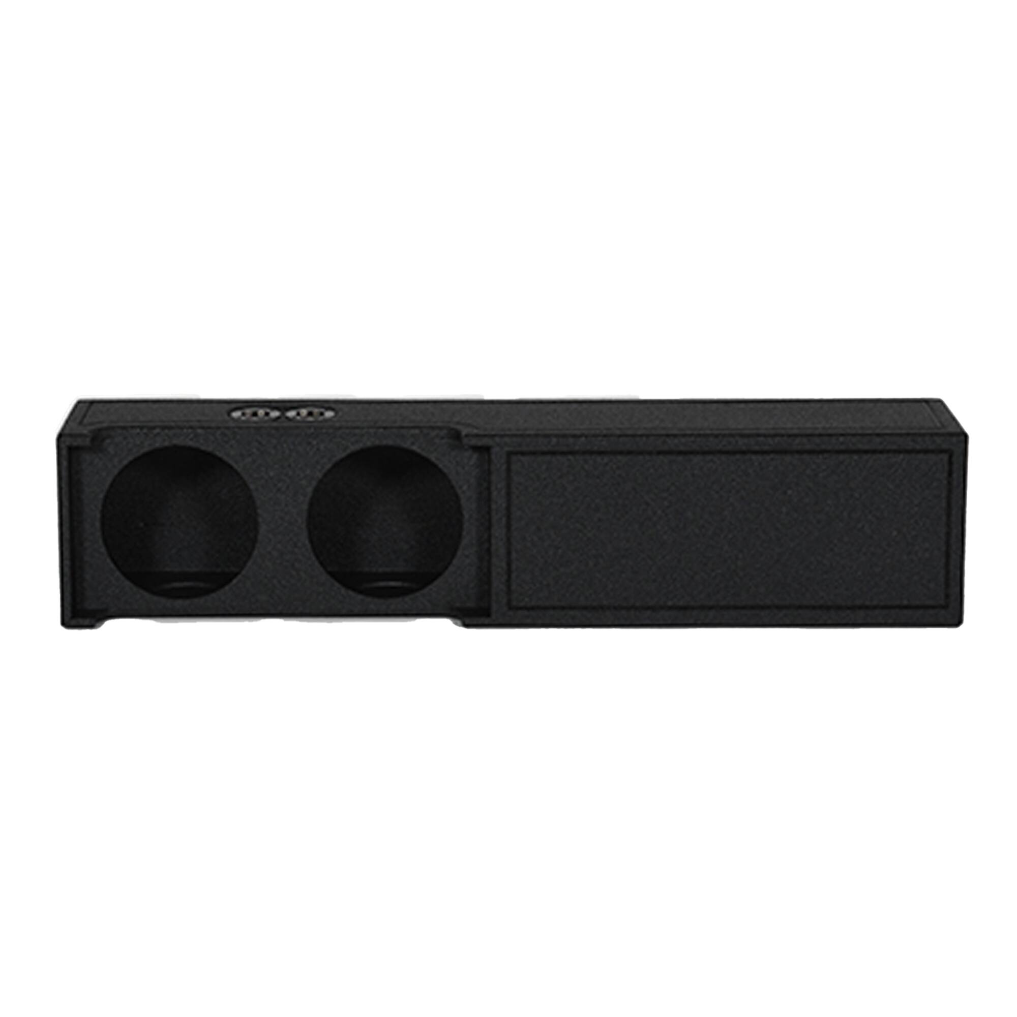 Front. QPower - QPower Dual 10" Ported Sub Enclosure for Dodge Ram Crew Cab & Quad Cab 2019-2026 - BED LINER BLACK.