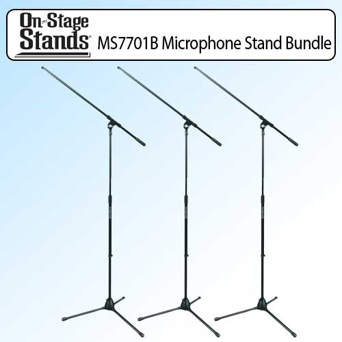 On-Stage Stands MS7701B Microphone Stand Bundle