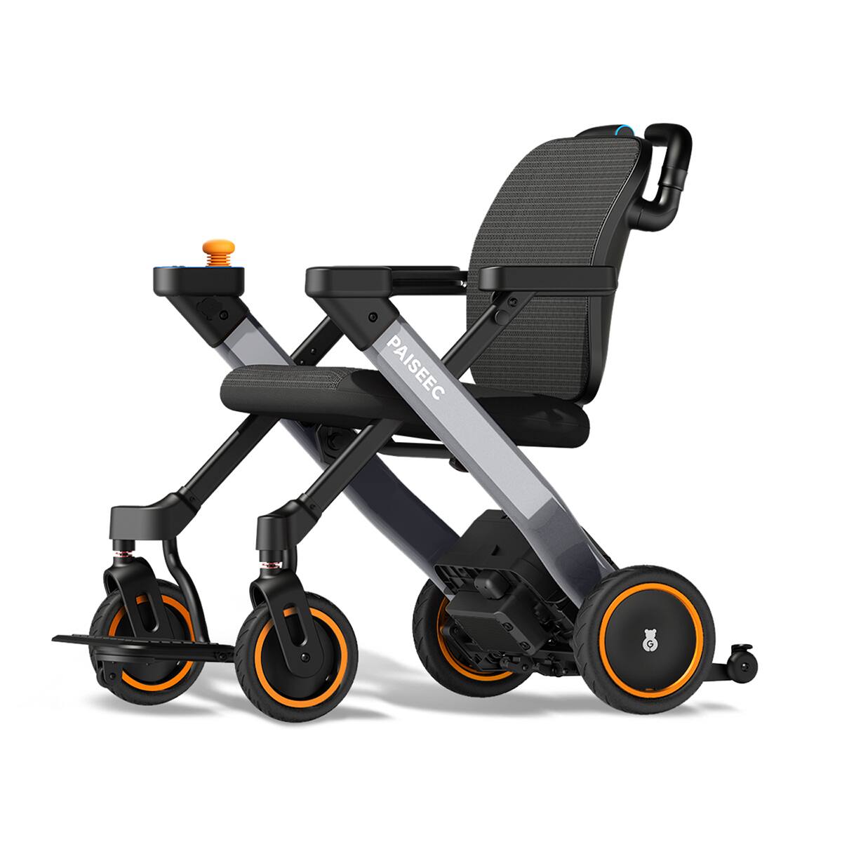 Front. Paiseec - 3in1 Electric Wheelchair with Push-Assist, Foldable Power Wheelchair for Travel, Indoor, Outdoor Use Right-Hand Joystick - Grey.