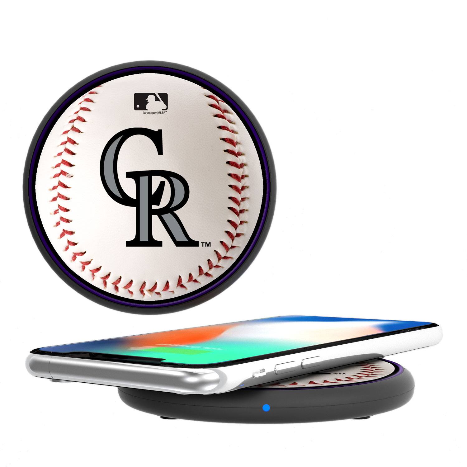 Front. Keyscaper - Colorado Rockies Wireless Charging Pad - Multicolor.