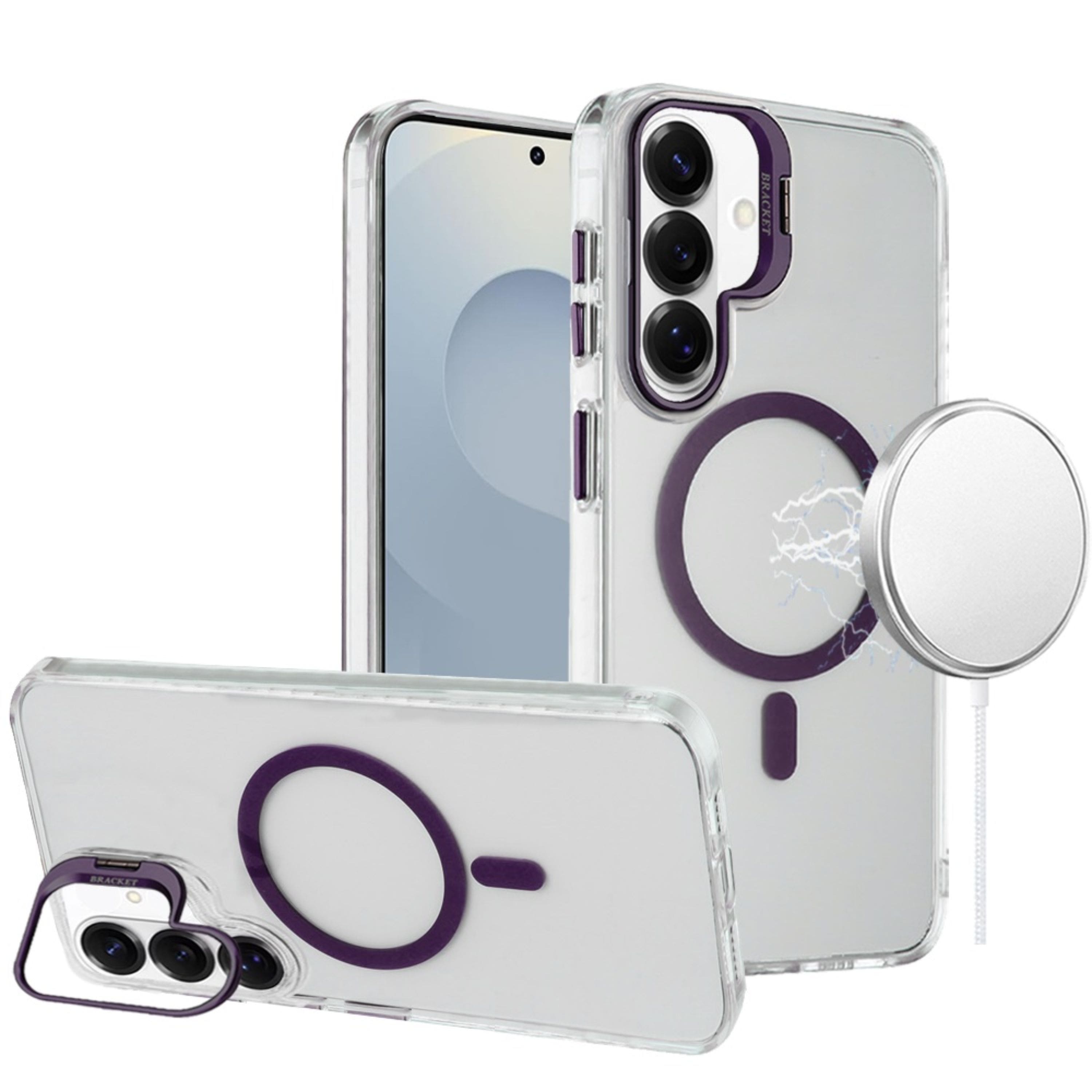 Kitcheniva - Metallic Camera Stand Magnetic Circle Plus Tempered Glass For Samsung S26 - Dark Purple price history on PriceWatchPro