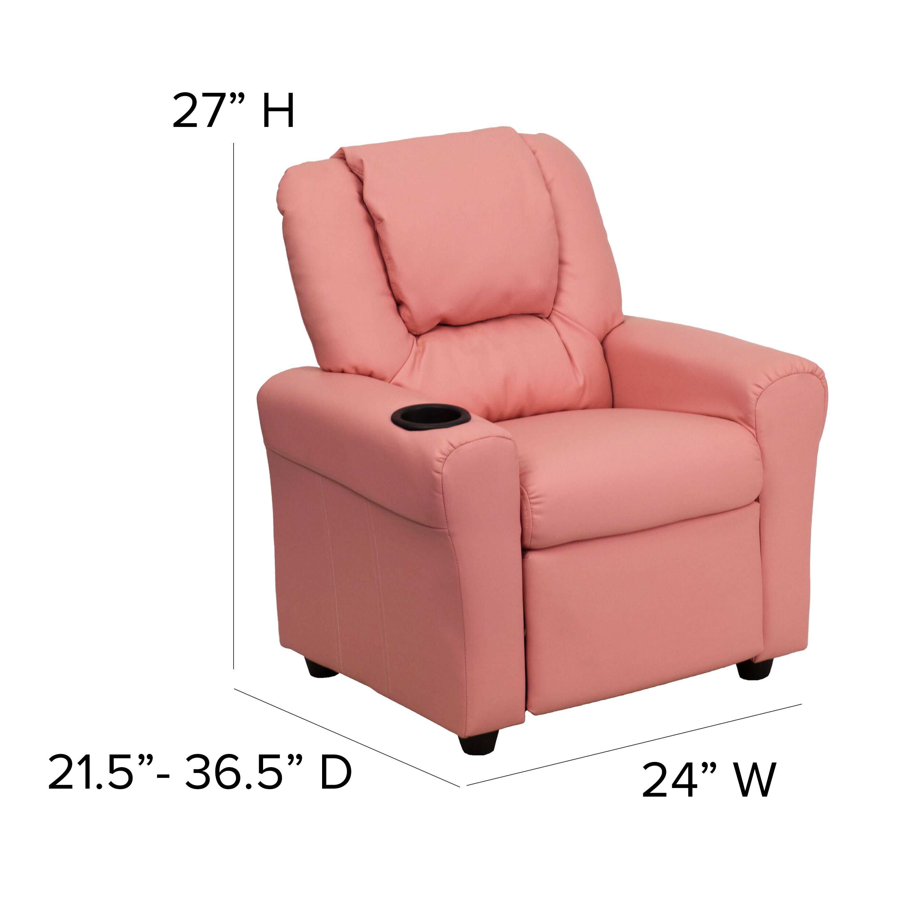 Alt View 11. Alamont Home - Contemporary Kids Recliner with Cup Holder and Headrest - Pink Vinyl.