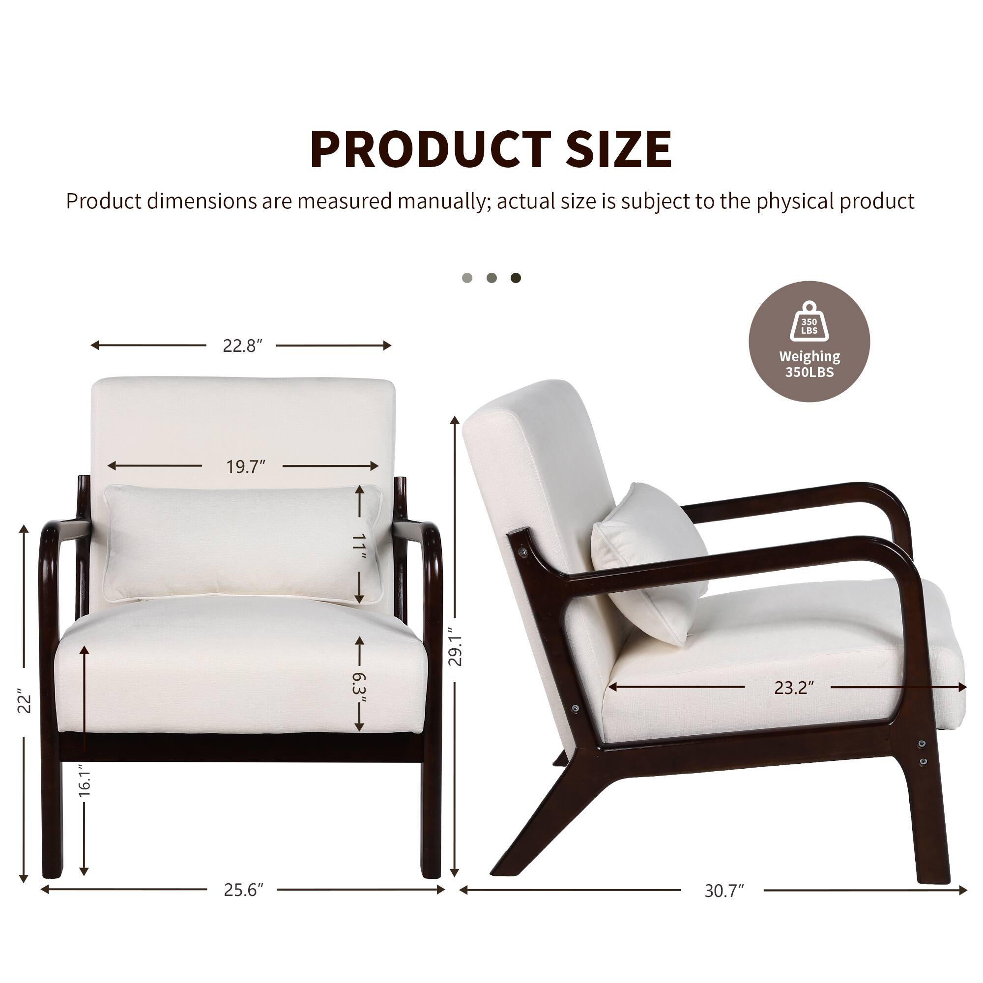 PRODUCT SIZE  
Product dimensions are measured manually; actual size is subject to the physical product.  

- 22.8"  
- 19.7"  
- 11"  
- 22"  
- 16.1"  
- 6.3"  
- 29.1"  
- 23.2"  
- 25.6"  
- 30.7"  

Weighing 350LBS