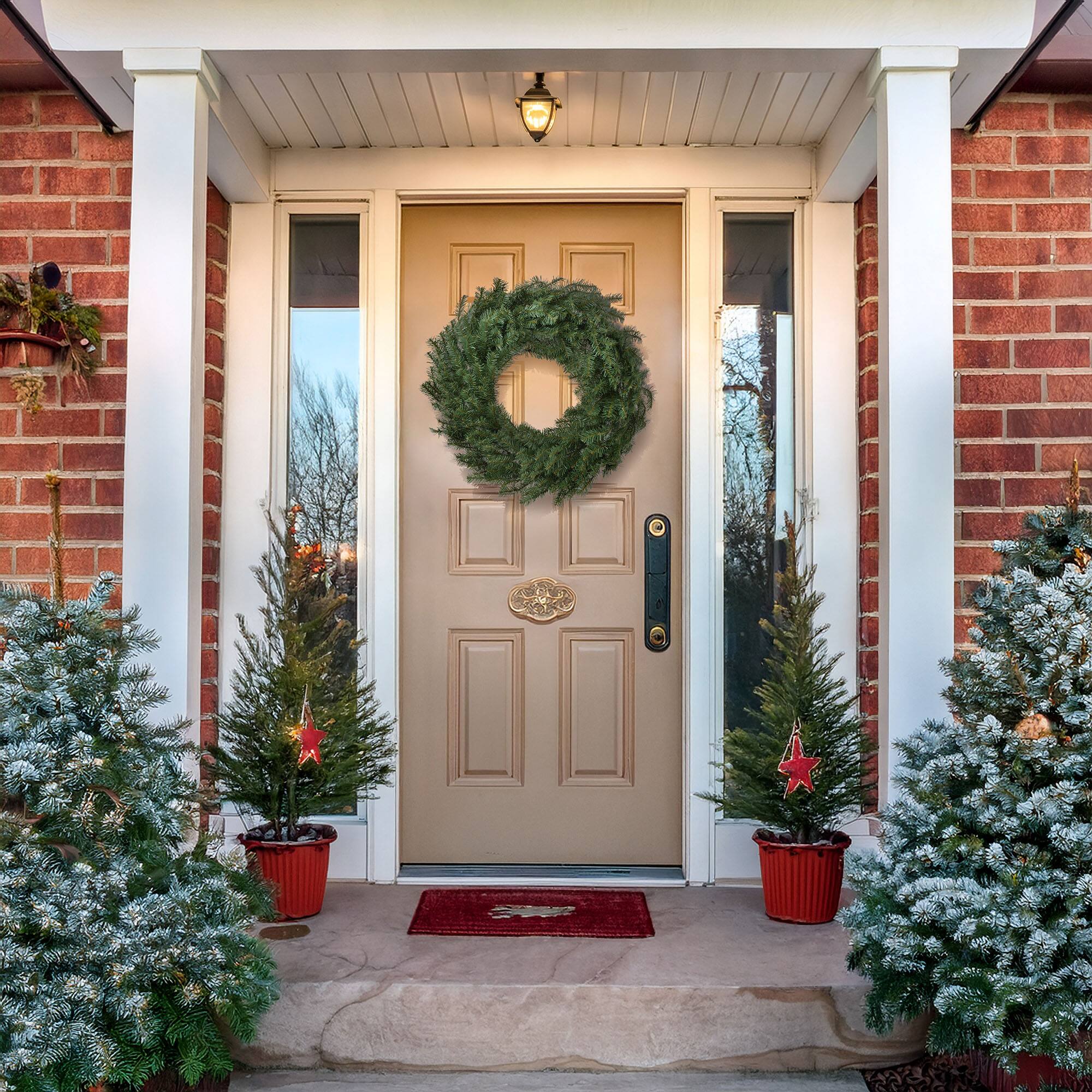 Alt View 5. Casafield - Green Fir Artificial Holiday Christmas Wreath Holiday Décor - Green.