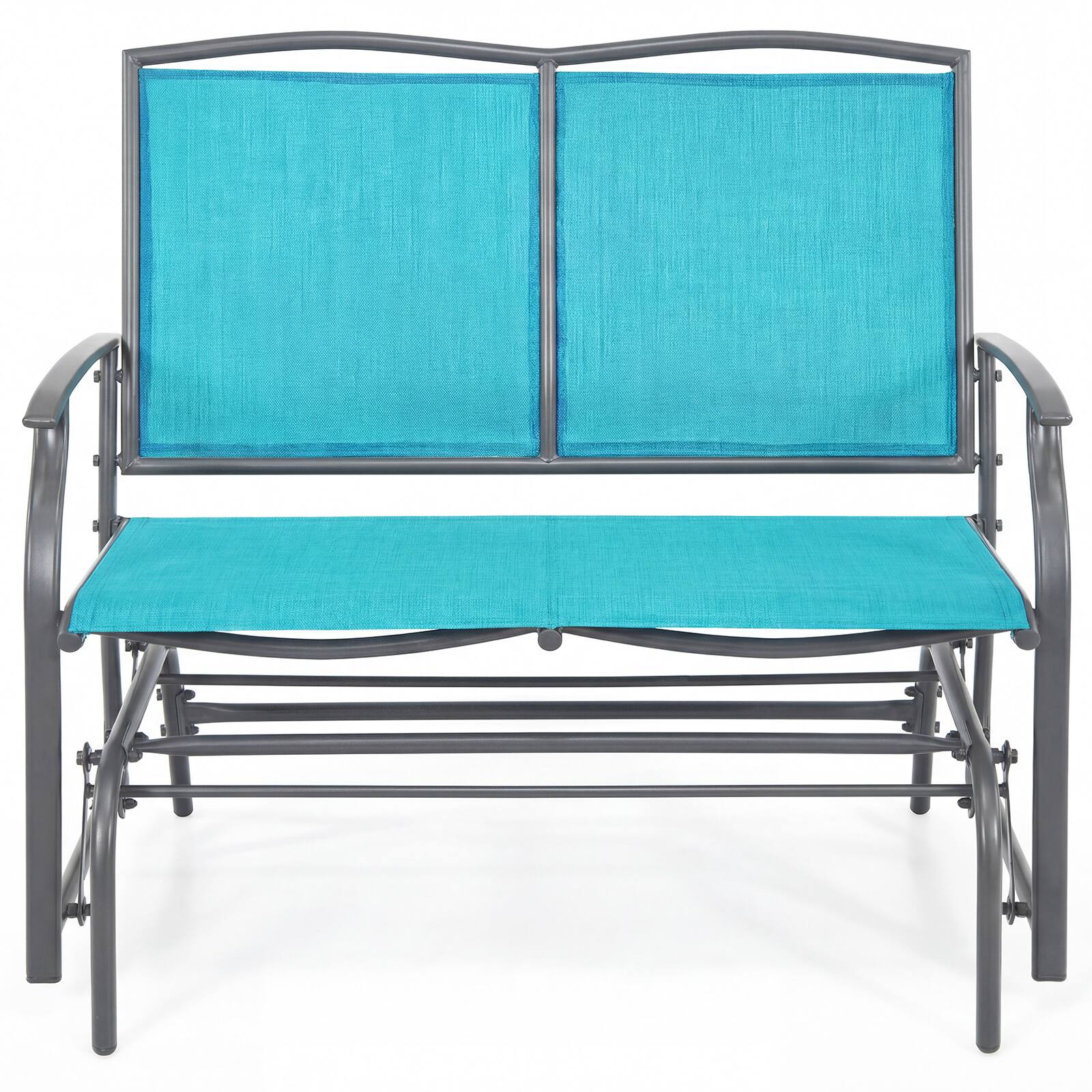 Alt View 3. Gymax - Gymax Patio Glider Rocking Bench Double 2 Person Chair Loveseat Garden Grey Turquoise - Green.