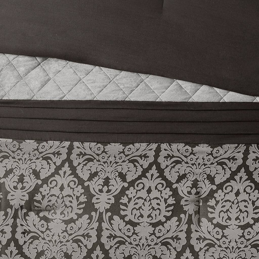 Alt View 5. Gracie Mills - Gracie Mills Delilah 6 Piece Jacquard Comforter Set - Black.