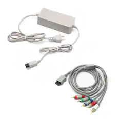 Front. Kitcheniva - AC Adapter And Component Cable For Nintendo Wii - Gray.