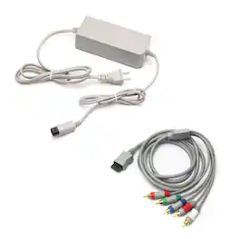 Kitcheniva - AC Adapter And Component Cable For Nintendo Wii - Gray