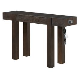 Forest'nSky - Espresso Sideboard Buffet Cabinet Console Table with Hidden Drawer, Side Power Outlet - Black
