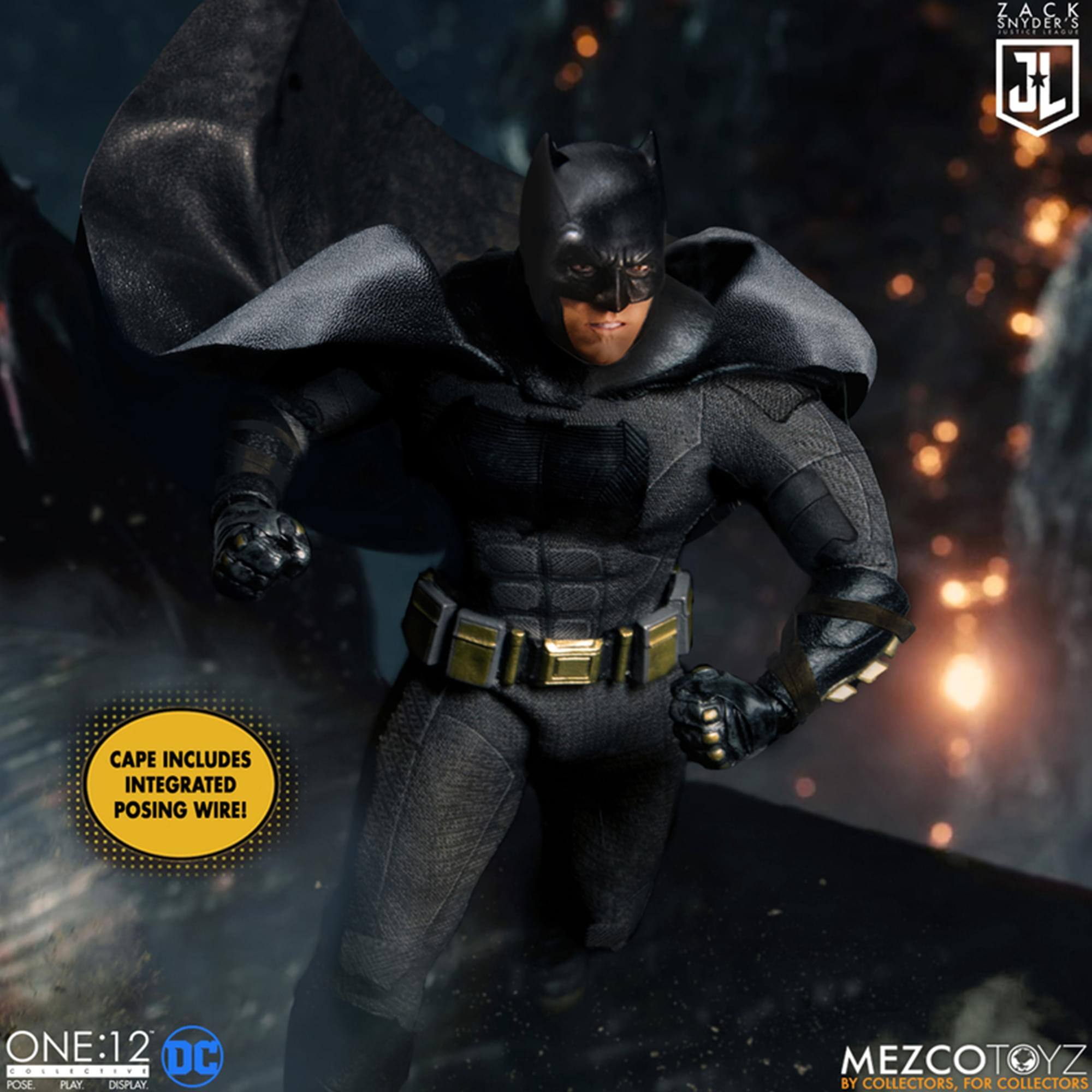 Zack Snyder's JL Cape Includes Integrated Posing Wire! One:12 DC + Pose Play. Display MezcoToyz by Collectors, for Collectors