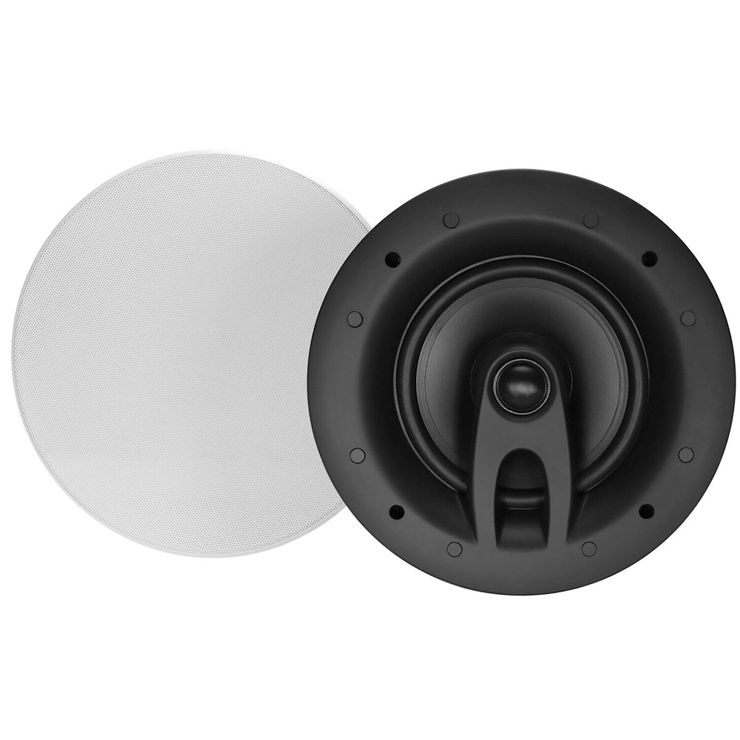 Front. Dayton Audio - Contractor Series CS625C 6.5" 35W RMS 2-Way In-Ceiling Speaker Pair, Polypropylene Woofer, Silk Dome Tweeter, 8 Ohm - White.