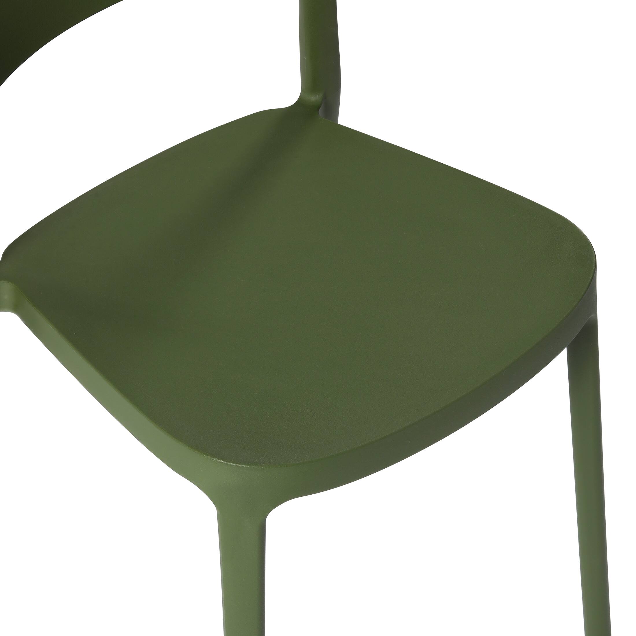 Alt View 2. WestinTrends - WestinTrends Playa Outdoor Modern Stackable Plastic Patio Dining Chairs (Set of 2) - Olive Green.