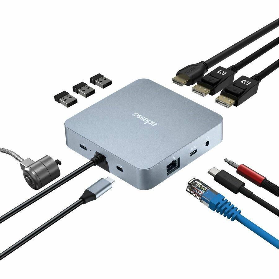 Alt View 1. Adesso - Adesso AUH-4051 Docking Station - for Monitor, Notebook - Charging Capability - 65 W - USB Type C - 3 Displays Supported.