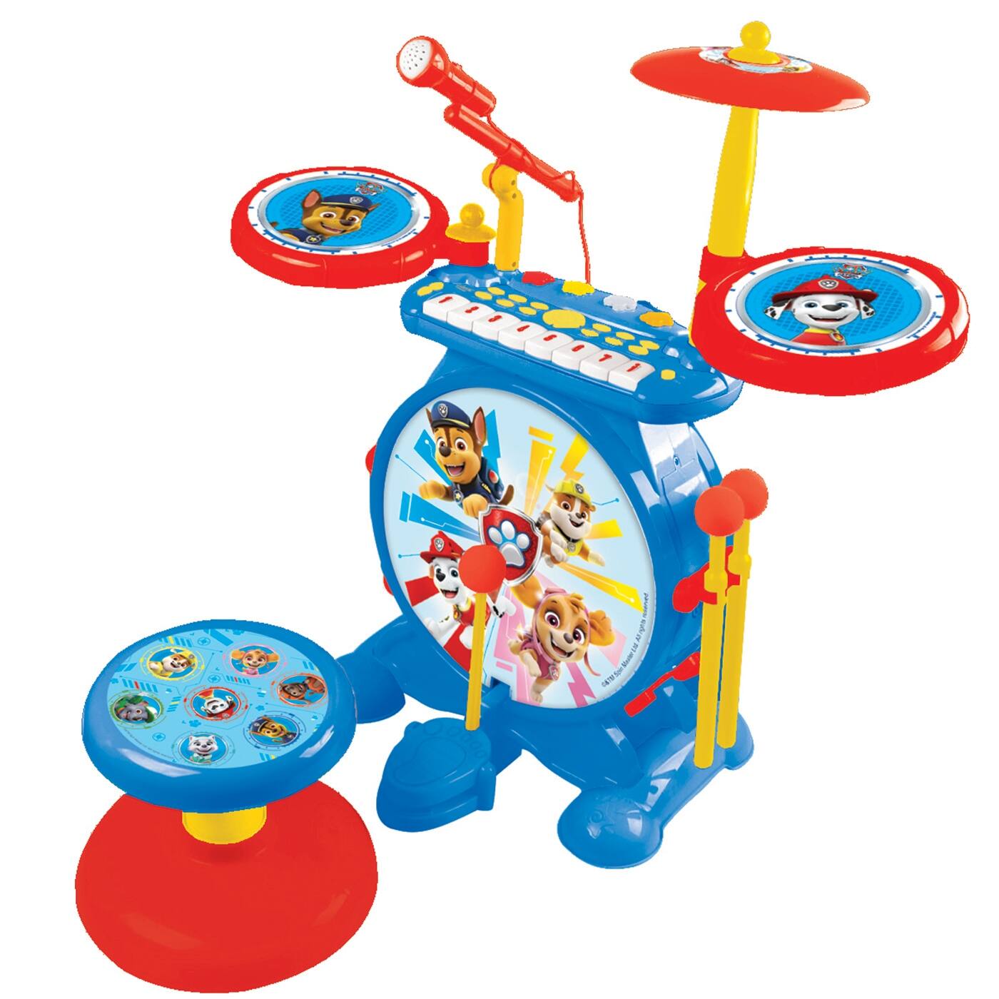 Alt View 2. Lexibook - Paw Patrol My Rock Band Electronic Luminous Drums Set with Seat.