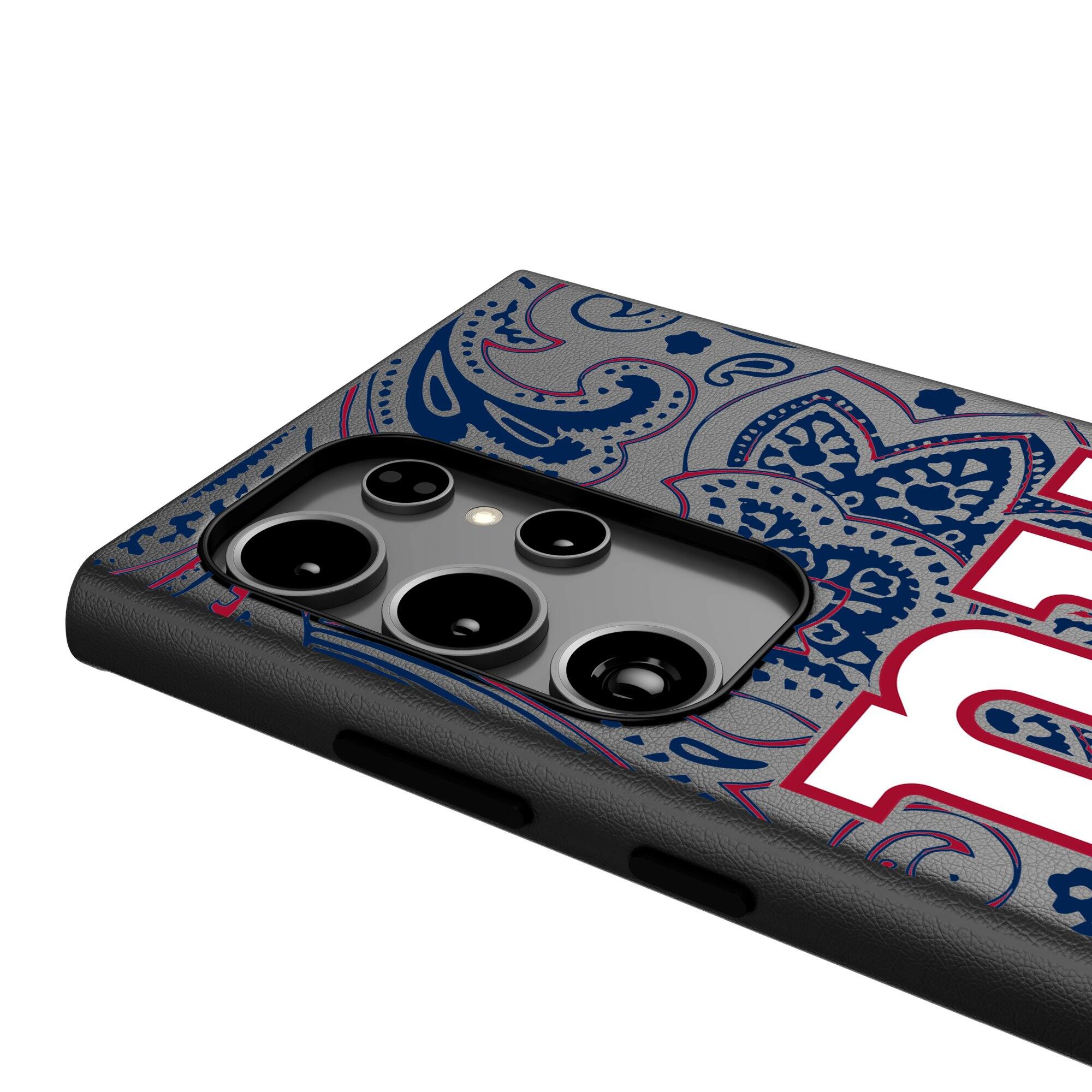 Alt View 3. Keyscaper - New York Giants Paisley Galaxy Magnetic Bump Case - S24 - Black.