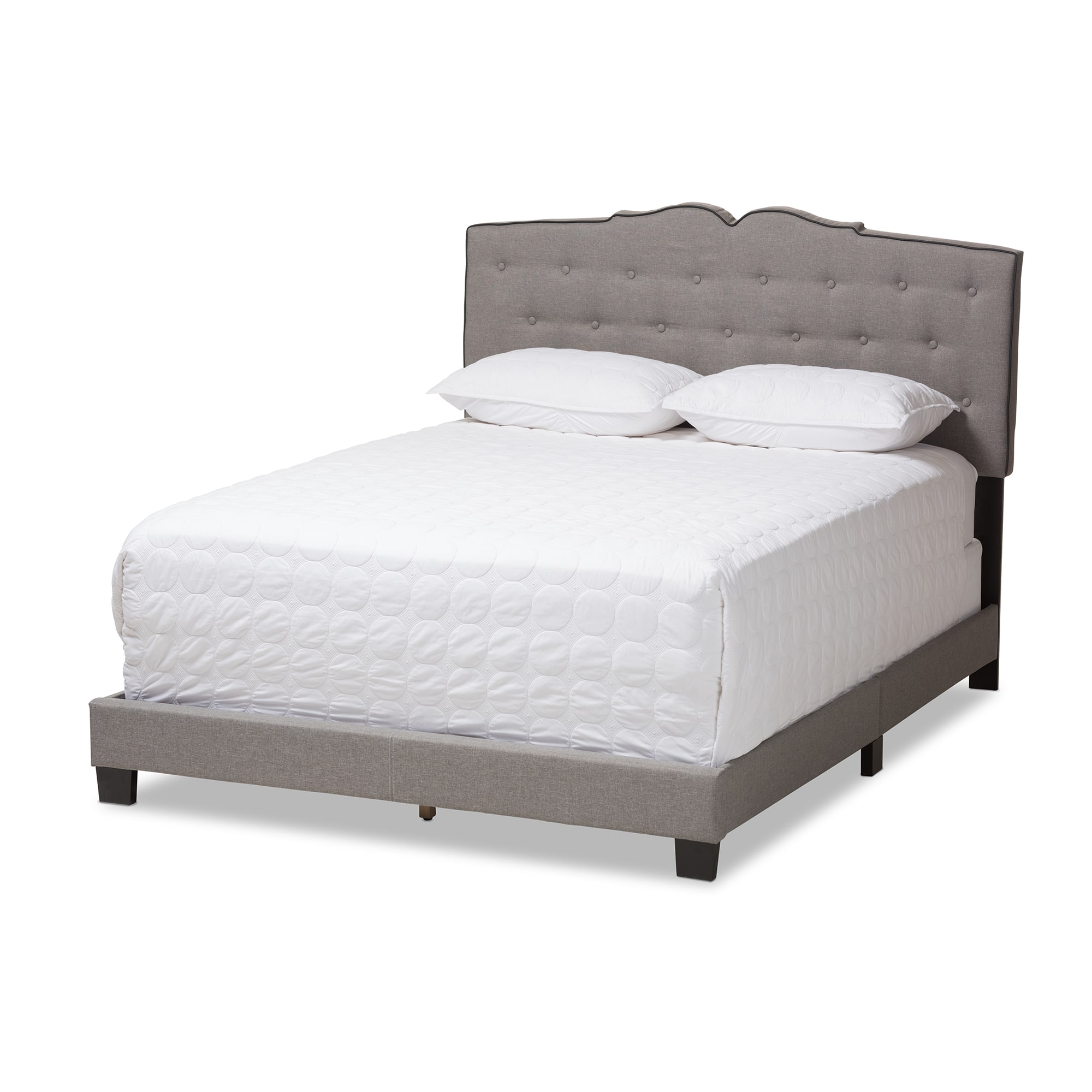 Baxton Studio - Vivienne Modern and Contemporary Fabric Upholstered Bed - Light Gray price history on PriceWatchPro