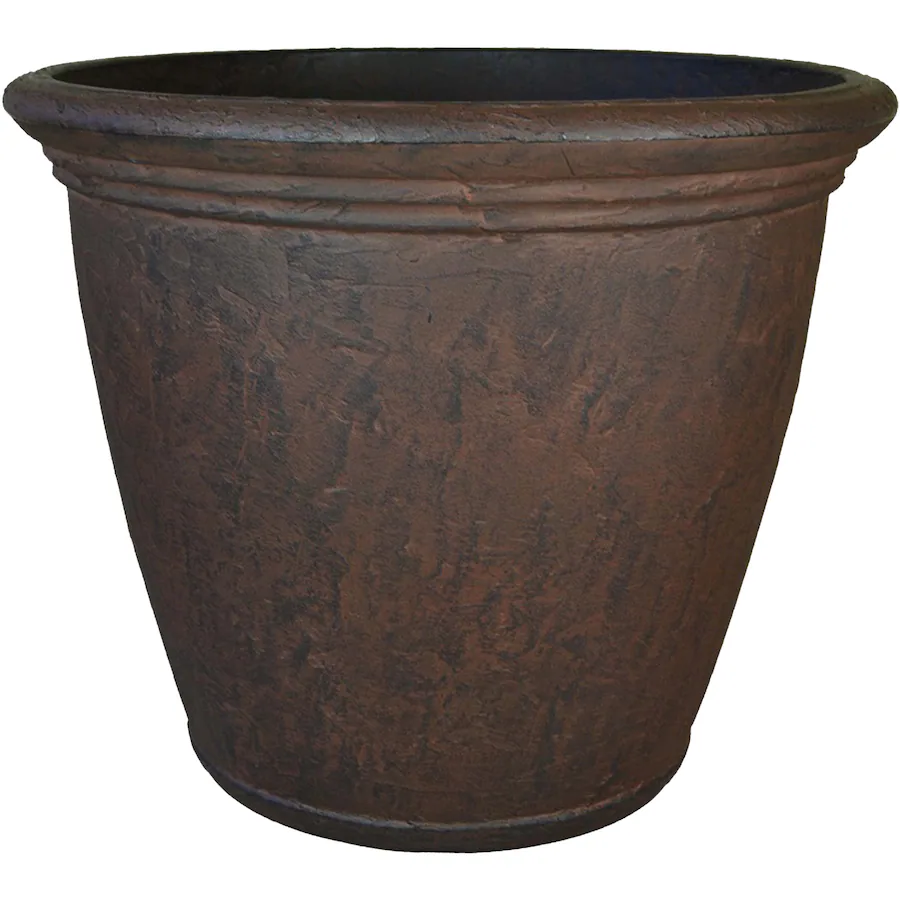 Polyrein Sunnydaze 24 in Anjelica Dual Wall Polyresin Planter Rust - Best Buy