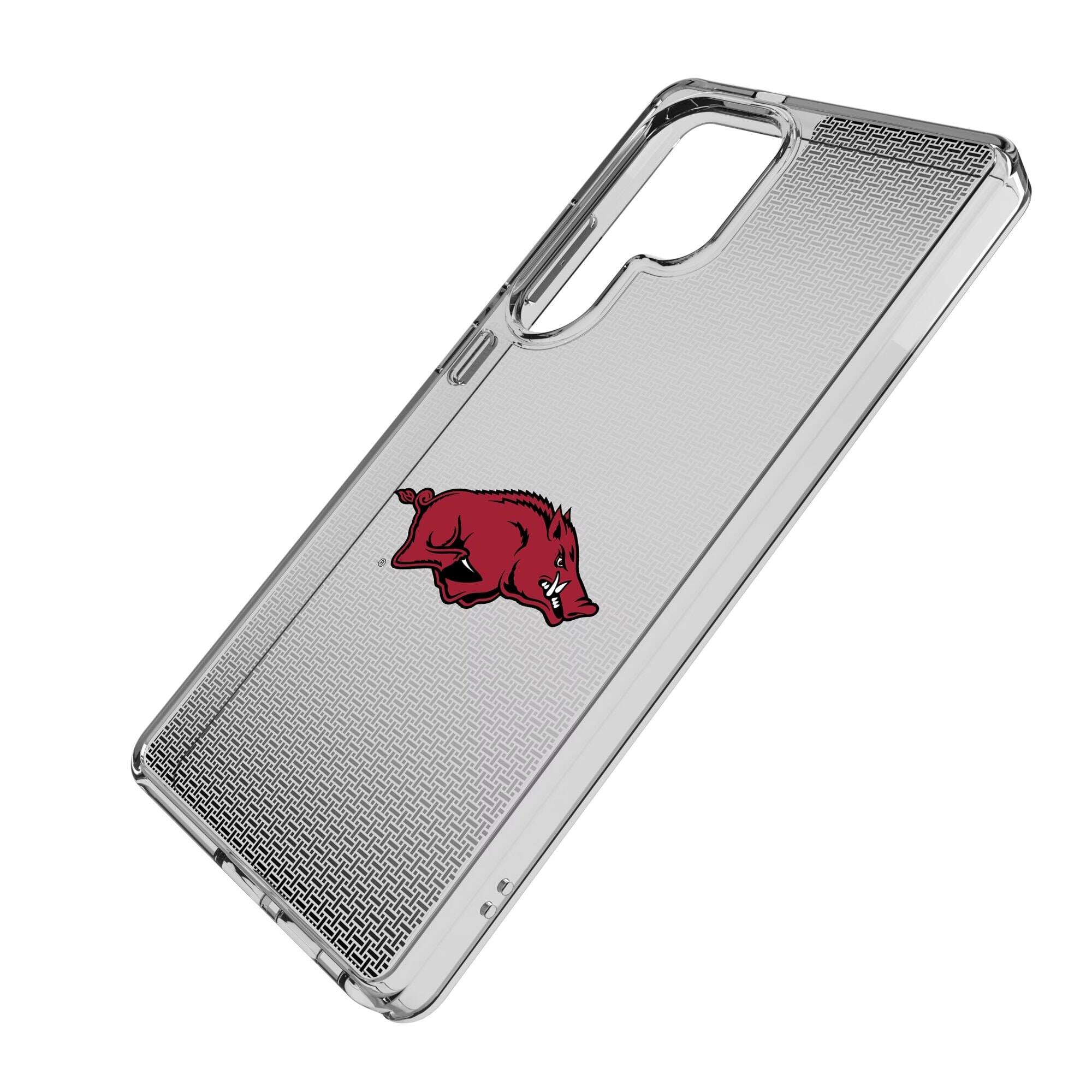 Alt View 1. Keyscaper - Arkansas Razorbacks Linen Logo Galaxy Clear Case - S23 Ultra - Multicolor.