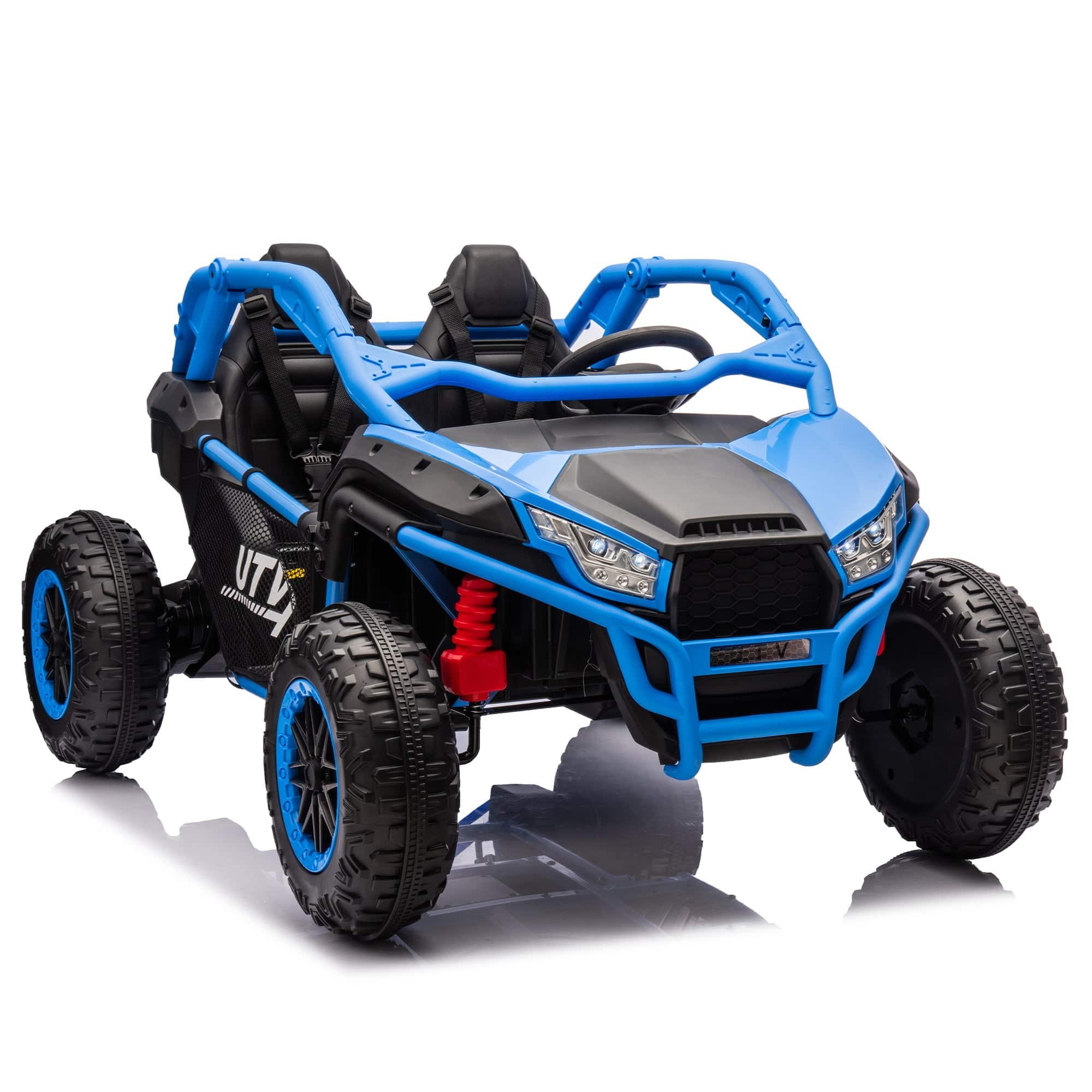Boyel Living - 3+ 24V TwoSeater Kids Ride On UTV with Parents Remote Control Twin 200W Motor - Blue
