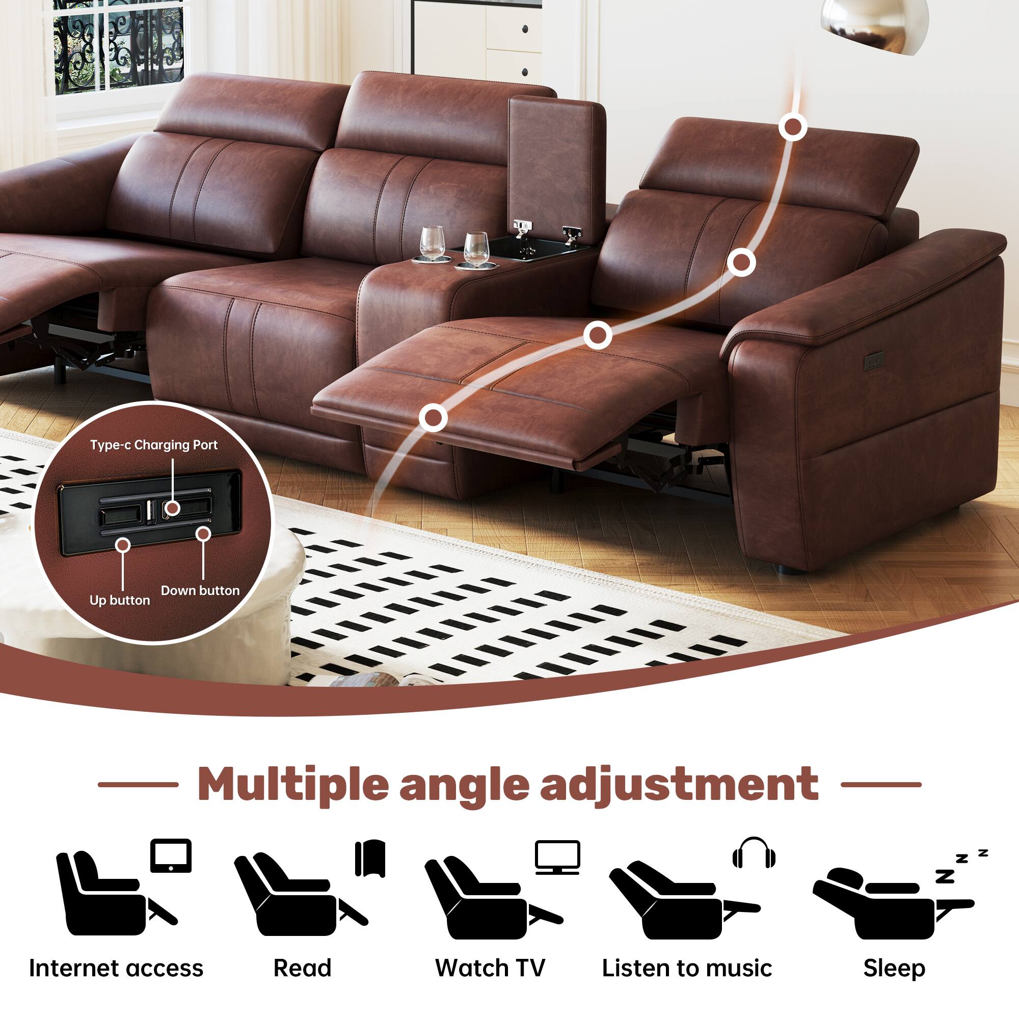 Dark Brown Sectional Sofa