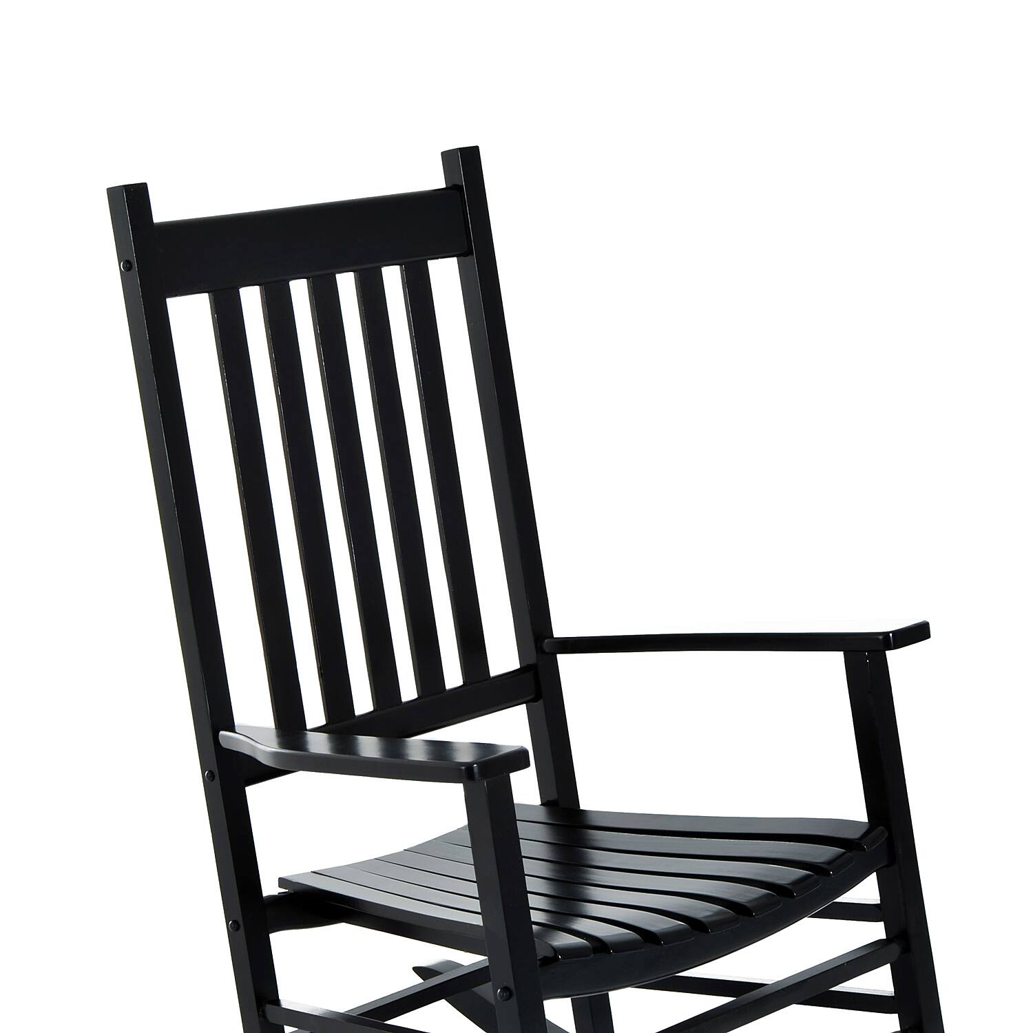Alt View 7. Outsunny - Outdoor Rocking Chair with Armrests, High Back for Garden, Patio, Balcony - Black.