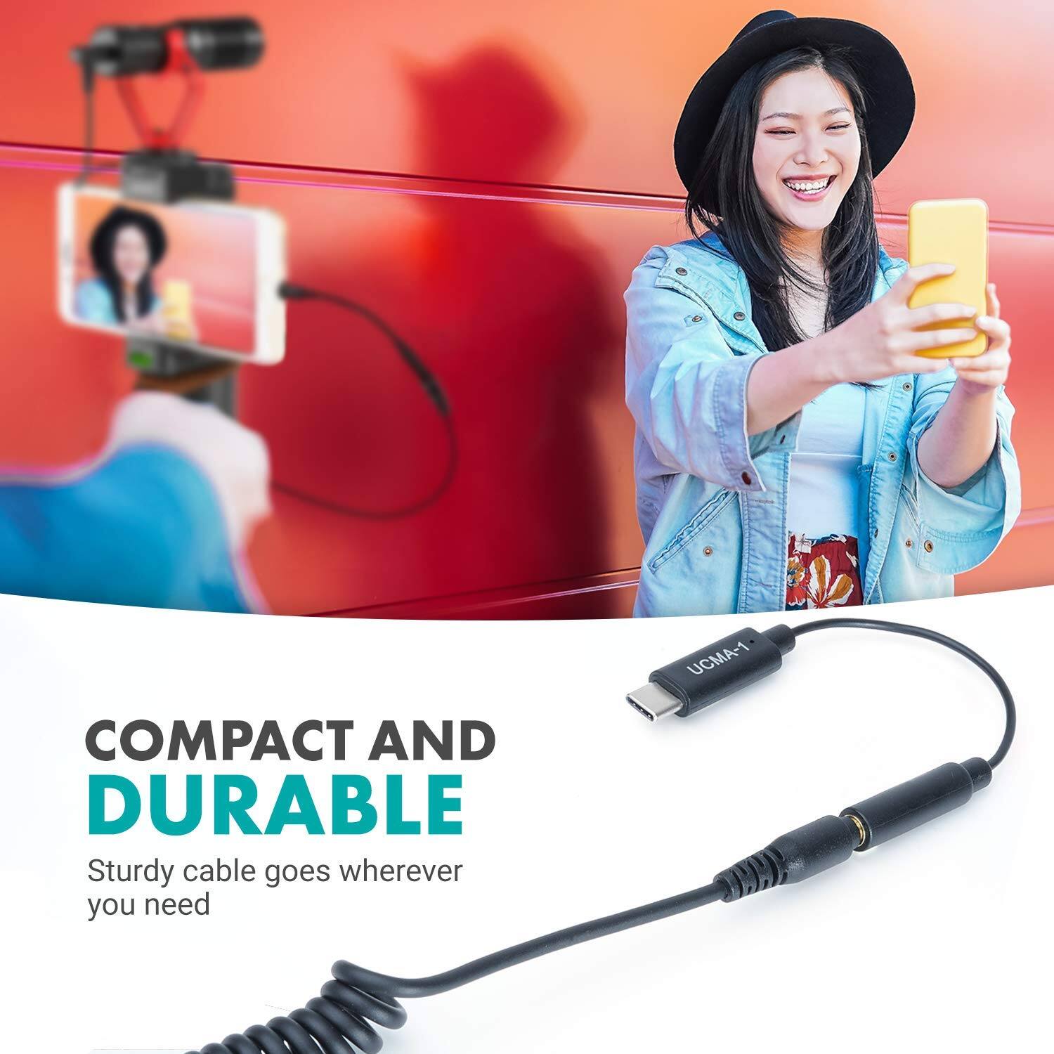 COMPACT AND DURABLE  
Sturdy cable goes wherever you need  

UCMA-1