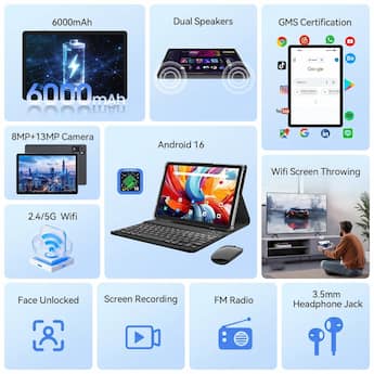 FEONAL Android 16 Tablet, 10 Inch Tablet, 12GB RAM 64GB ROM FEONAL Android 16 Tablet, 10 Inch Tablet, 12GB RAM 64GB ROM