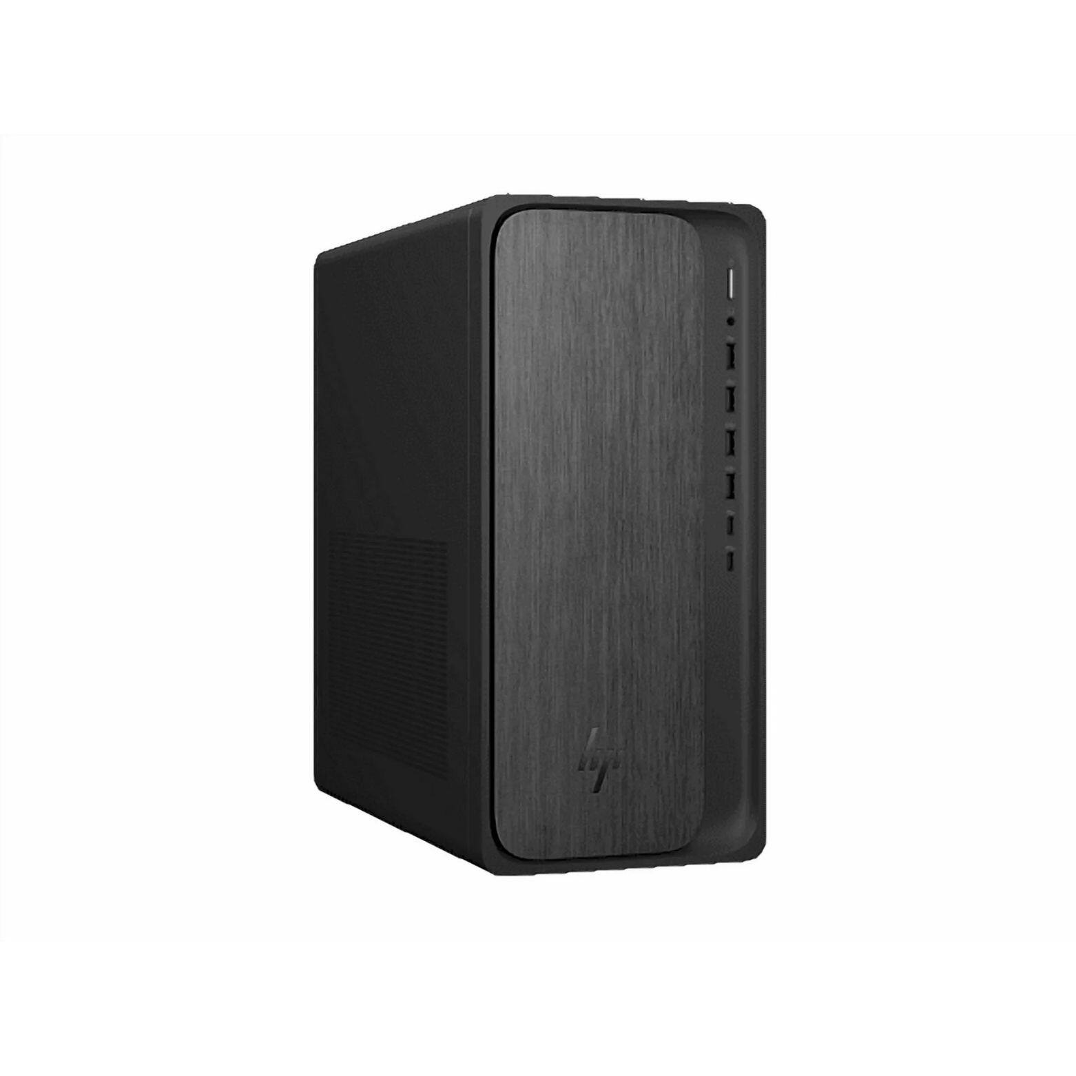Alt View 2. HP - OmniDesk M02-0127c AMD Ryzen 7 8700G 4.2 GHz up to 5.1 GHz 32 GB  1 TB SSD AMD Radeon Graphics Windows 11 Home Desktop - Black.