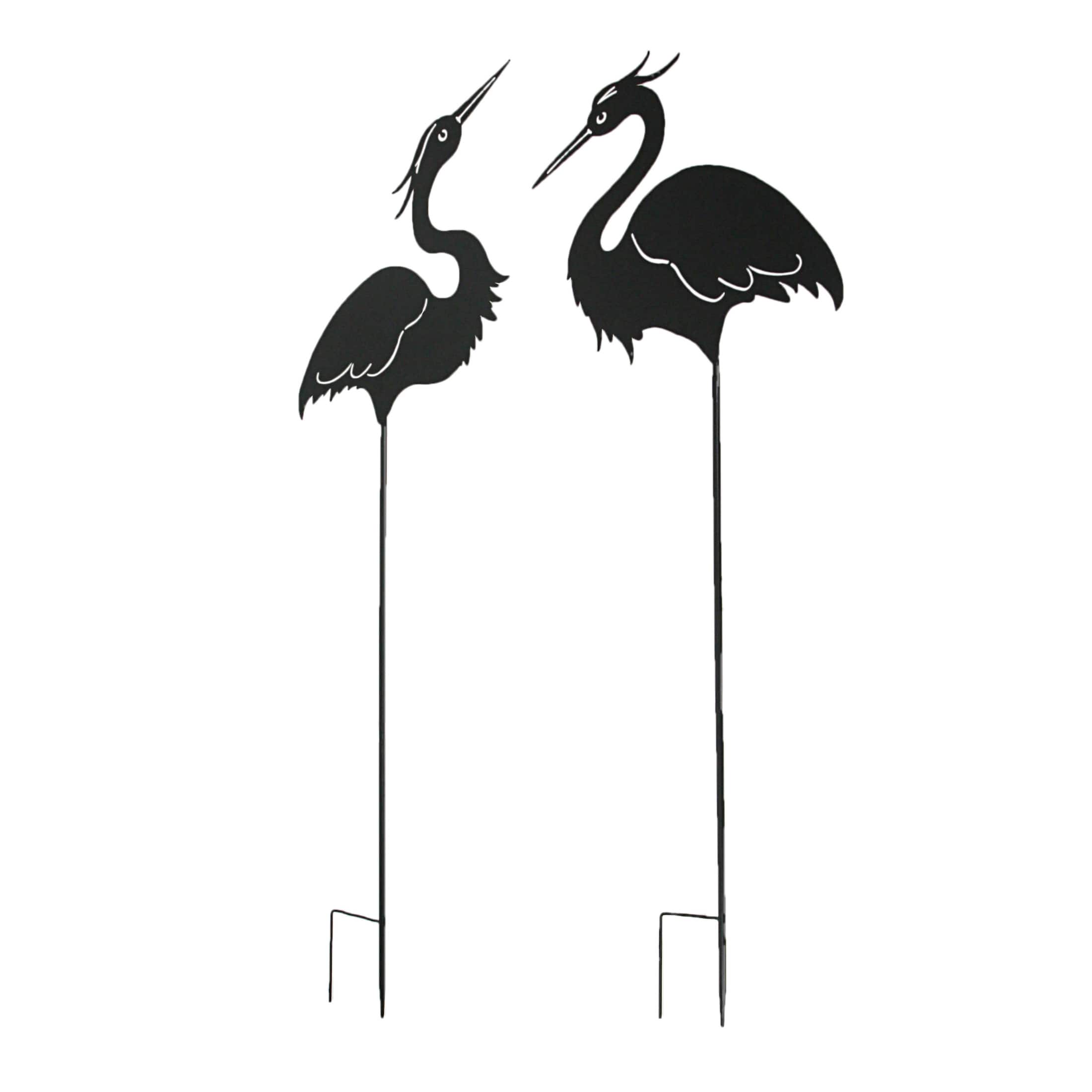 The Gerson Companies - Set / 2 Laser-Cut Heron Silhouette Cutout Metal Bird Garden Stakes 43 Inch - Black price history on PriceWatchPro
