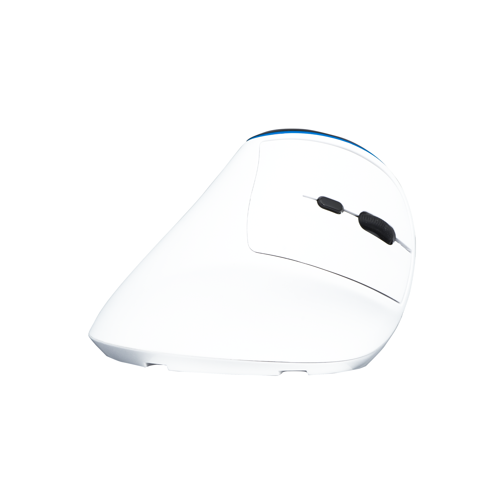 Left. J-Tech Digital - J-Tech Digital Vertical Ergonomic Wireless Mouse with Rechargeable Battery, 2.4G and Bluetooth (Black and White) - Black & White.