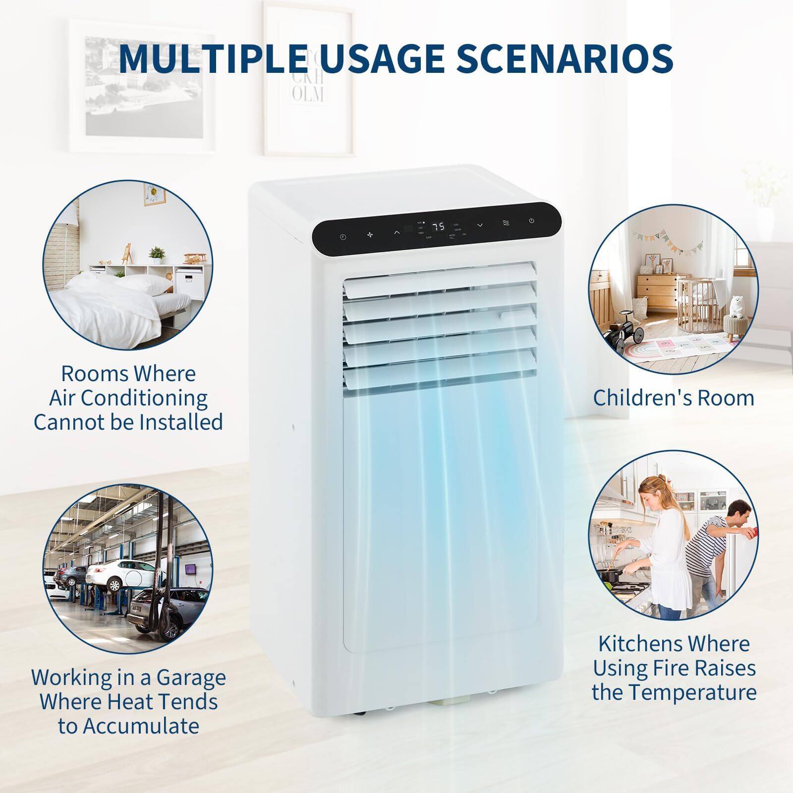 MULTIPLE USAGE SCENARIOS

- Rooms Where Air Conditioning Cannot be Installed
- Children's Room
- Working in a Garage Where Heat Tends to Accumulate
- Kitchens Where Using Fire Raises the Temperature