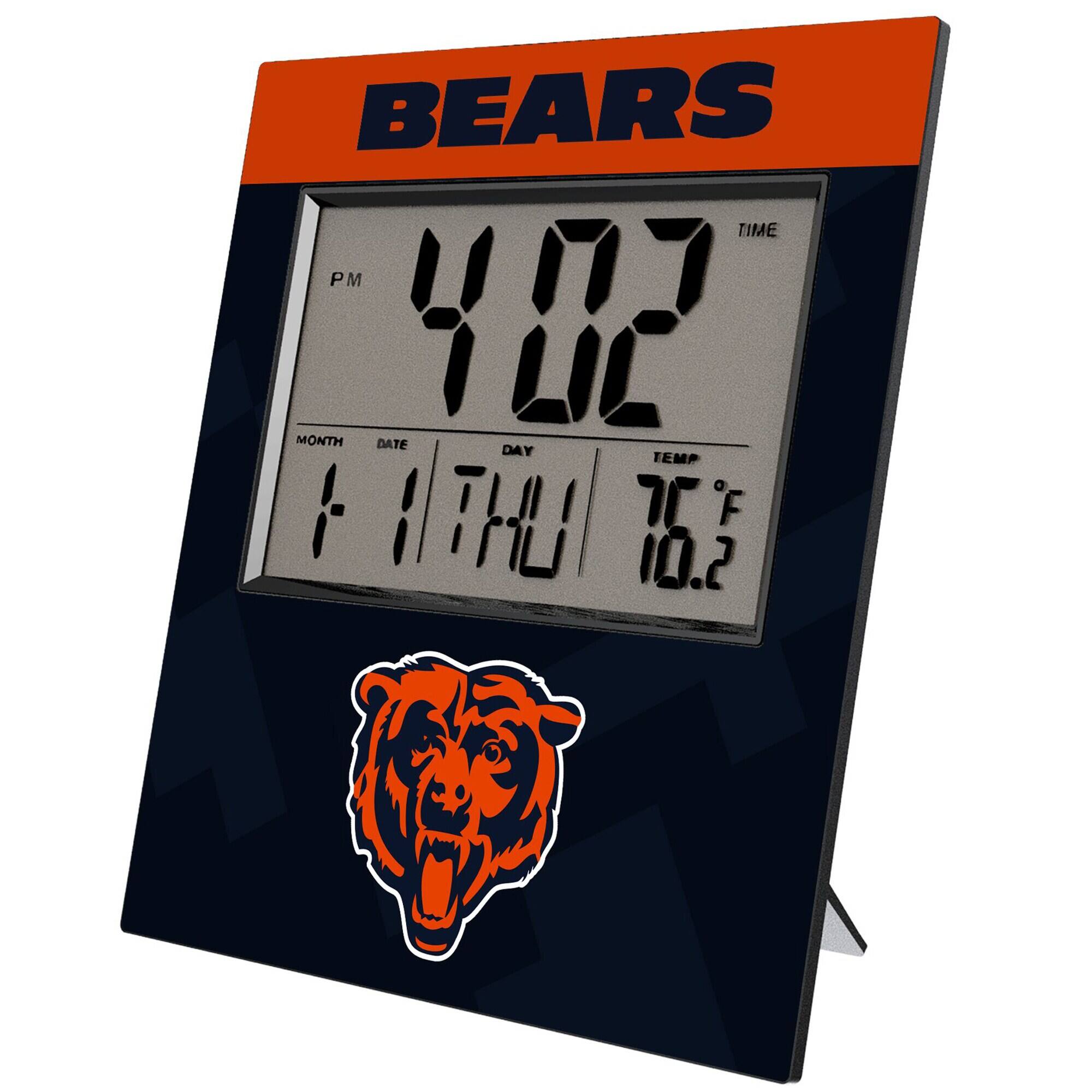 Keyscaper - Chicago Bears Color Block Digital Desk Clock - Multicolor