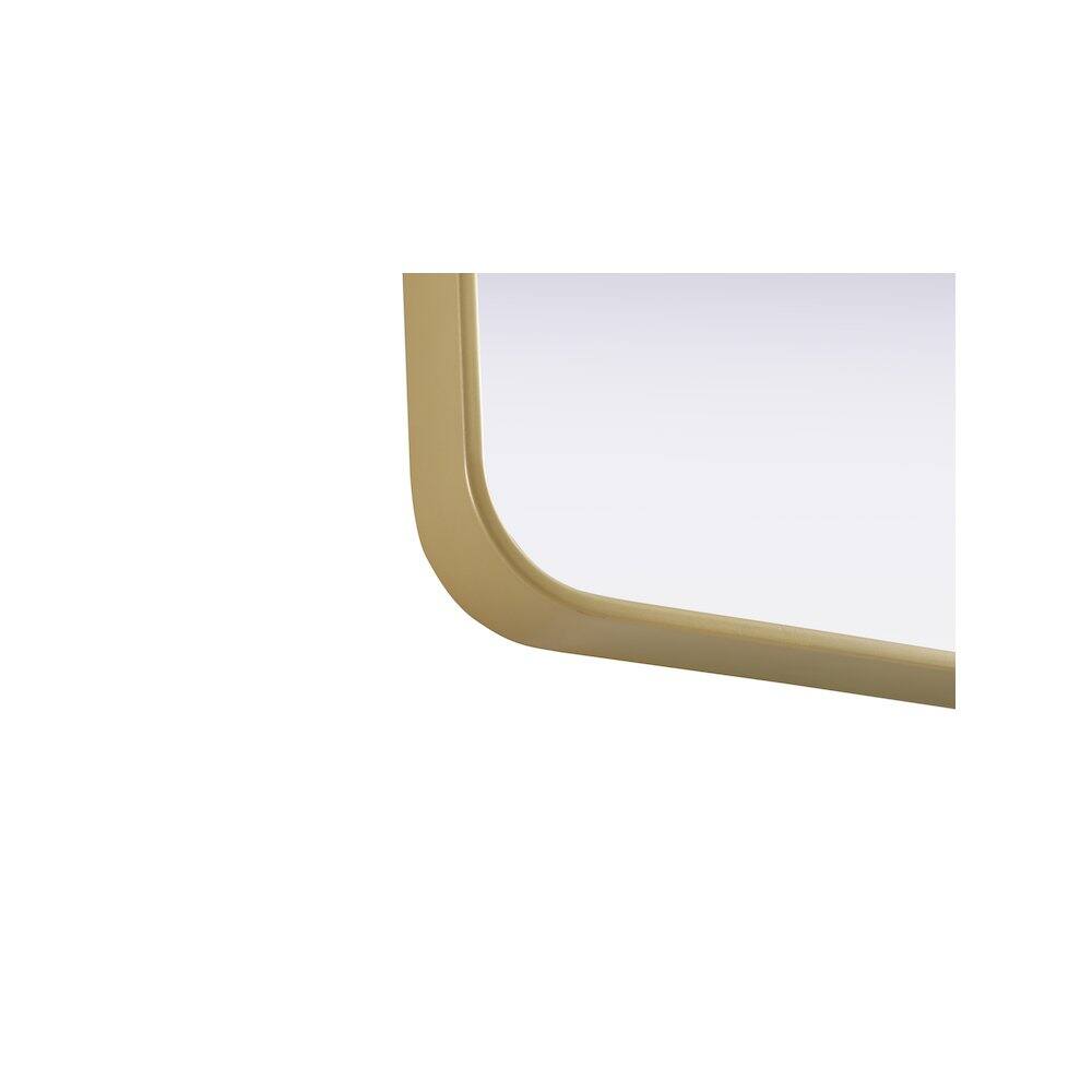 Left. Elegant Decor - Contour Metal Square Mirror 24x24 in Brass - Brass.