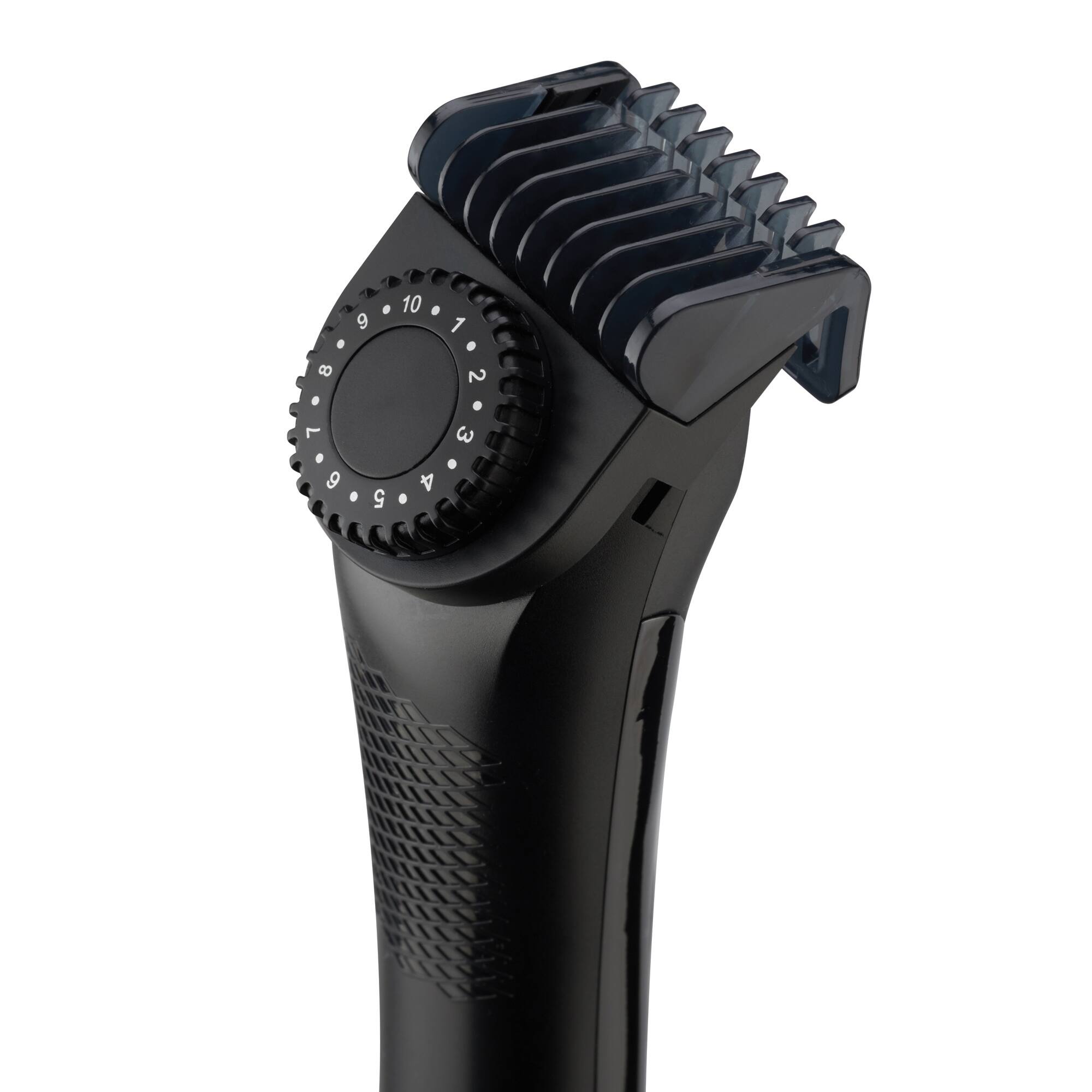Angle. Barbasol - Men’s Wet & Dry 5-Head Electric Shaver with LCD & Brush - Blue.