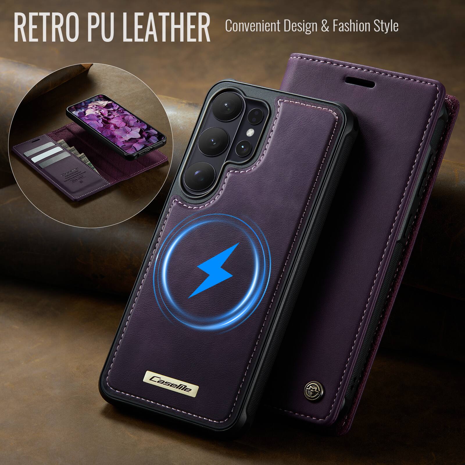 RETRO PU LEATHER  
Convenient Design & Fashion Style