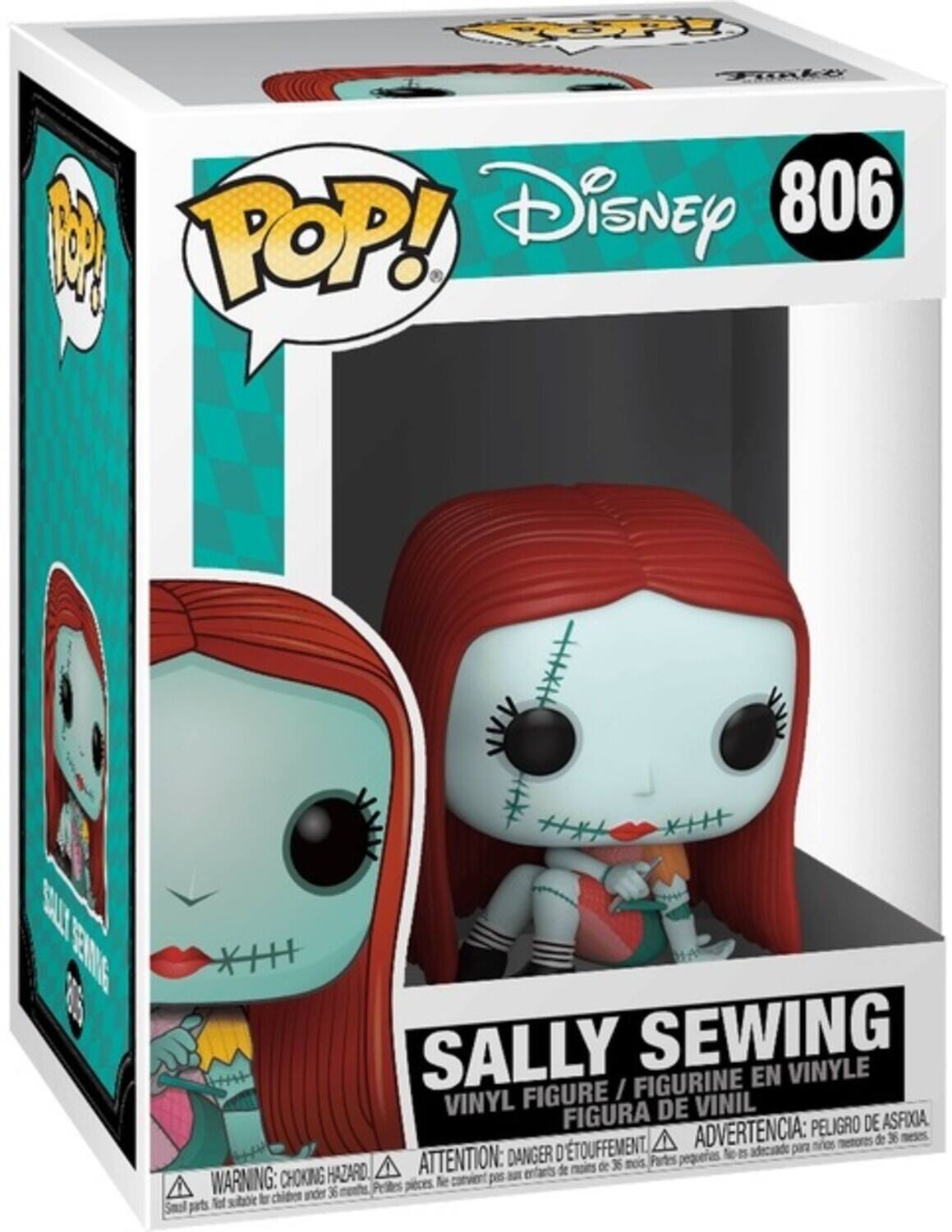 FP ke Disney 806 P POP! SALLY SEWING VINYLE FIGURINE EN FIGURE / VINYL FIGURA DE VINIL ADVERTENCIA: PELIGRO DE ASFIXIA. netores de 36 mheses D'TOUFFEMENT. adecsado para nos ATTENTION: DANGER D Partes pequeas N as de noins de 36 mois CHOKING HAZARD pas entarts WARNING: chidee nder 36 Petiltes pieces te suboie tr pats